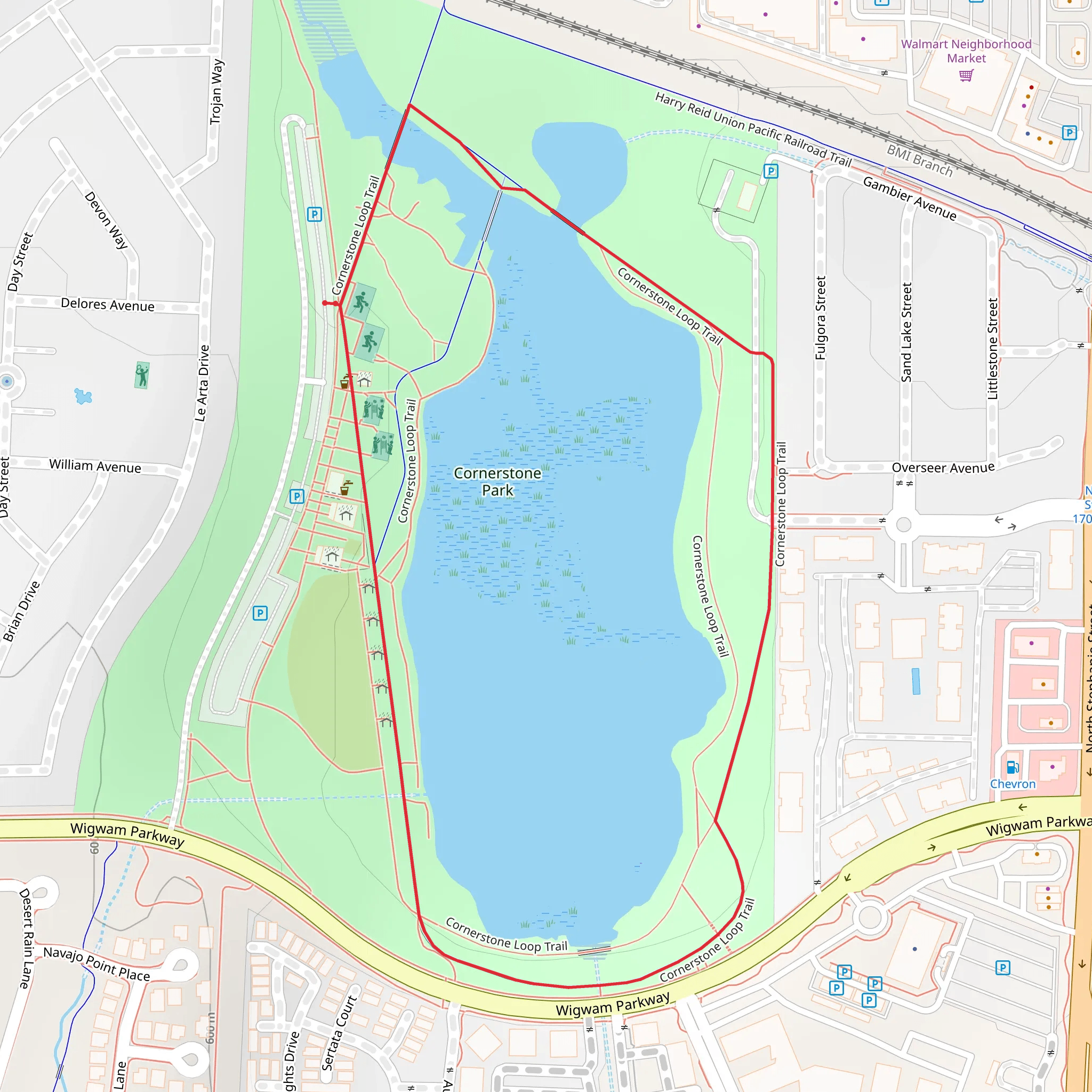 Railroad Lake Loop mobile static map
