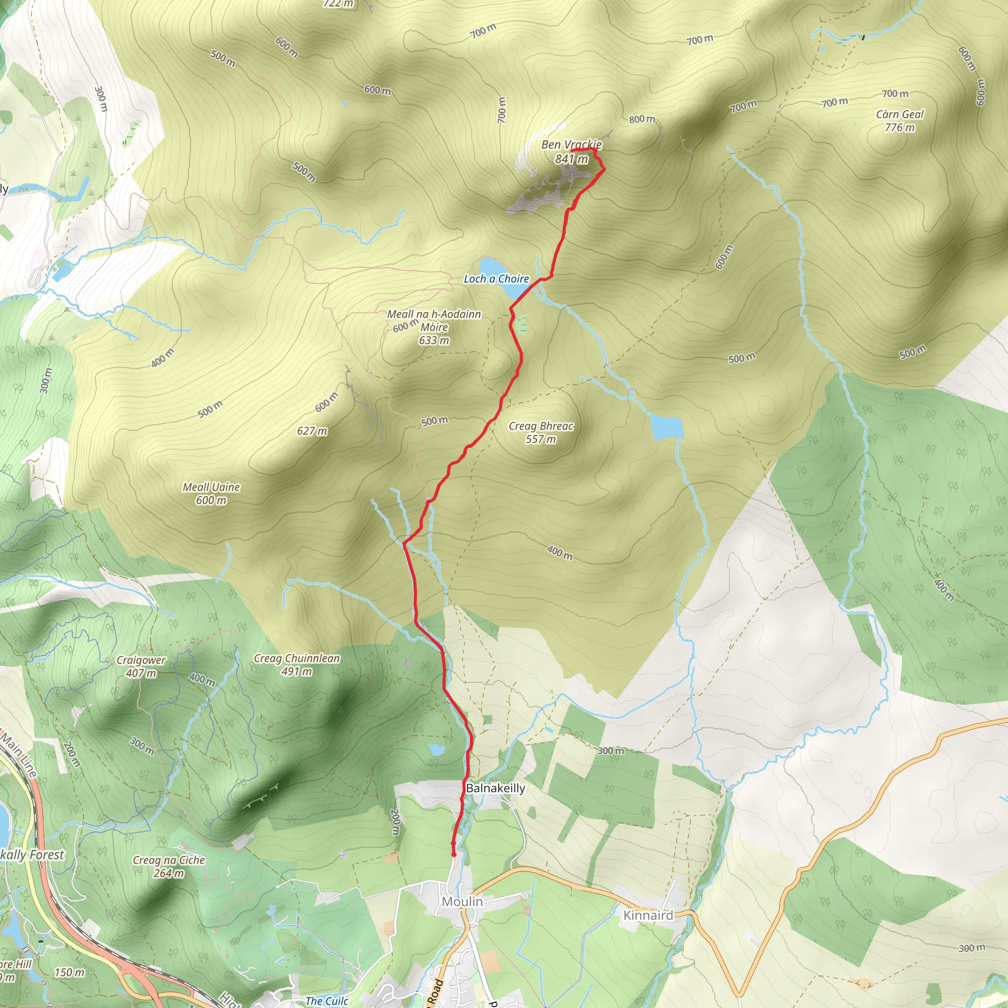 Ben Vrackie from Moulin - Pitlochry mobile static map