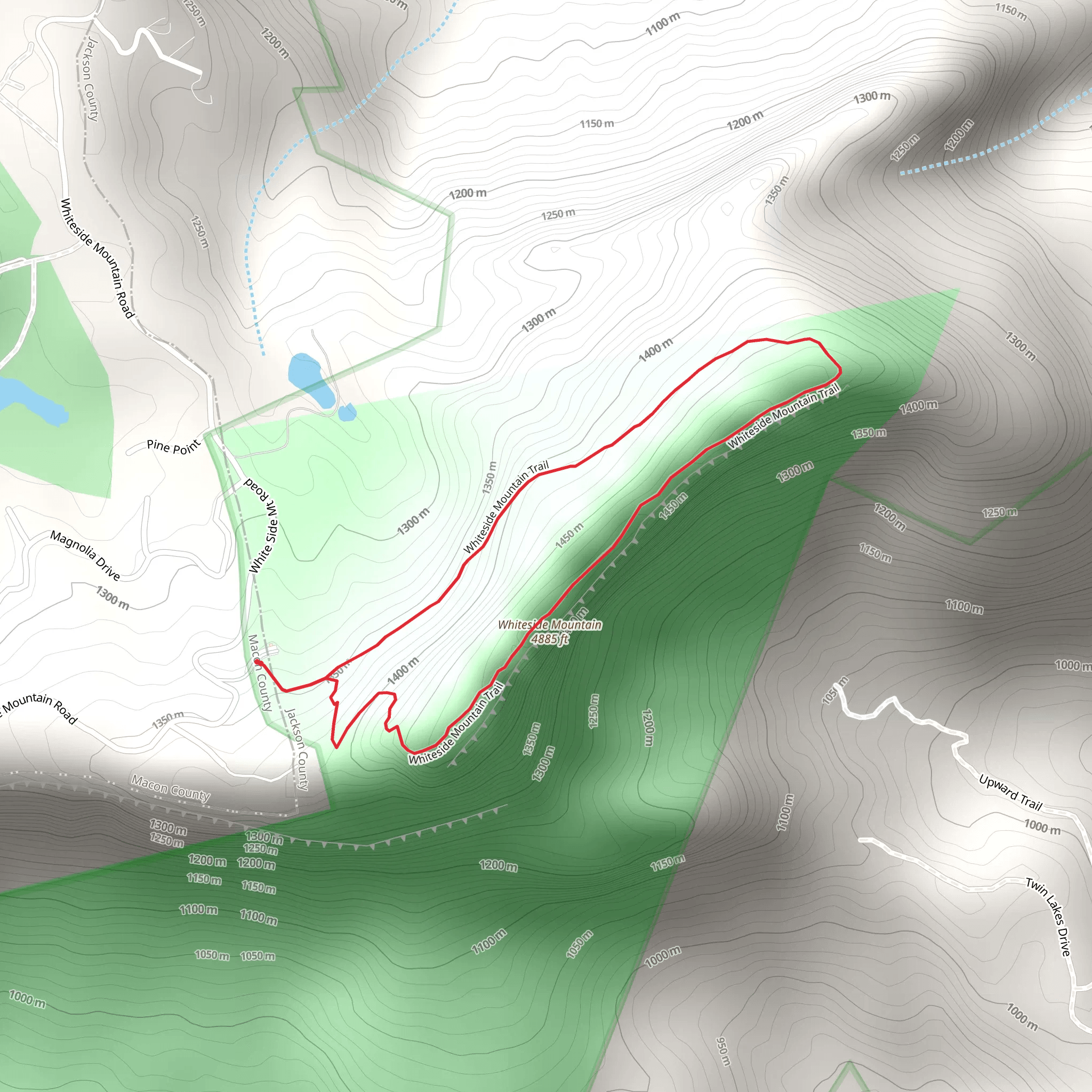 Whiteside Mountain National Recreation Trail mobile static map