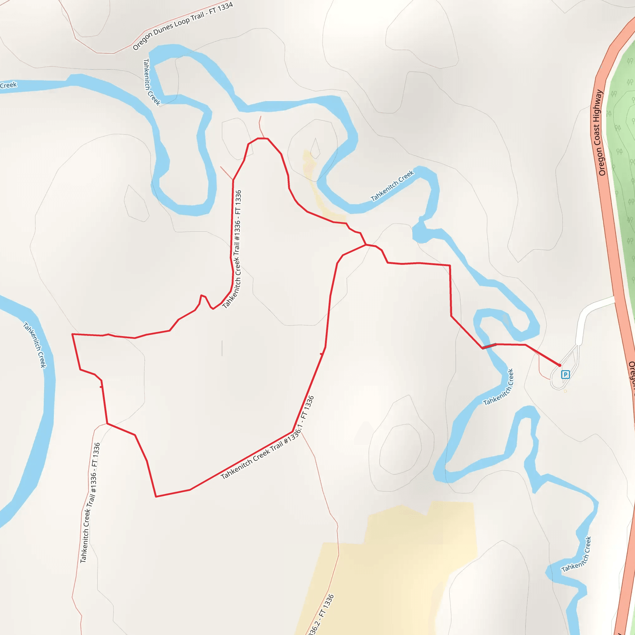 Tahkenitch Creek Loop Trail mobile static map