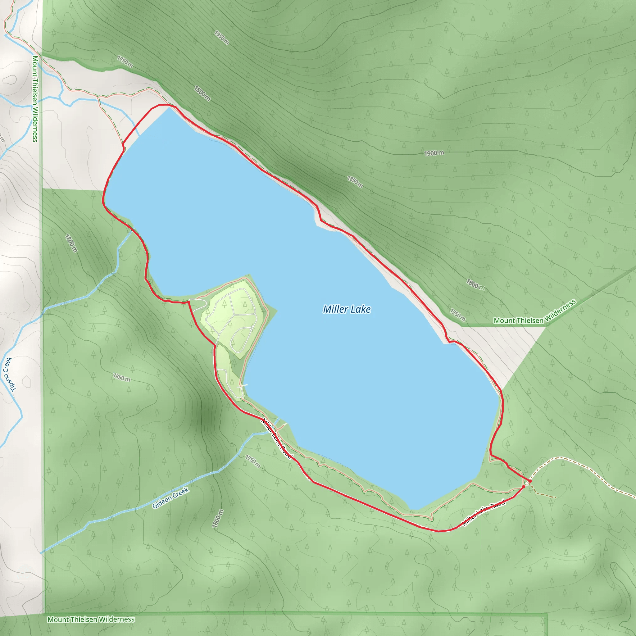 Miller Lake Loop Trail mobile static map