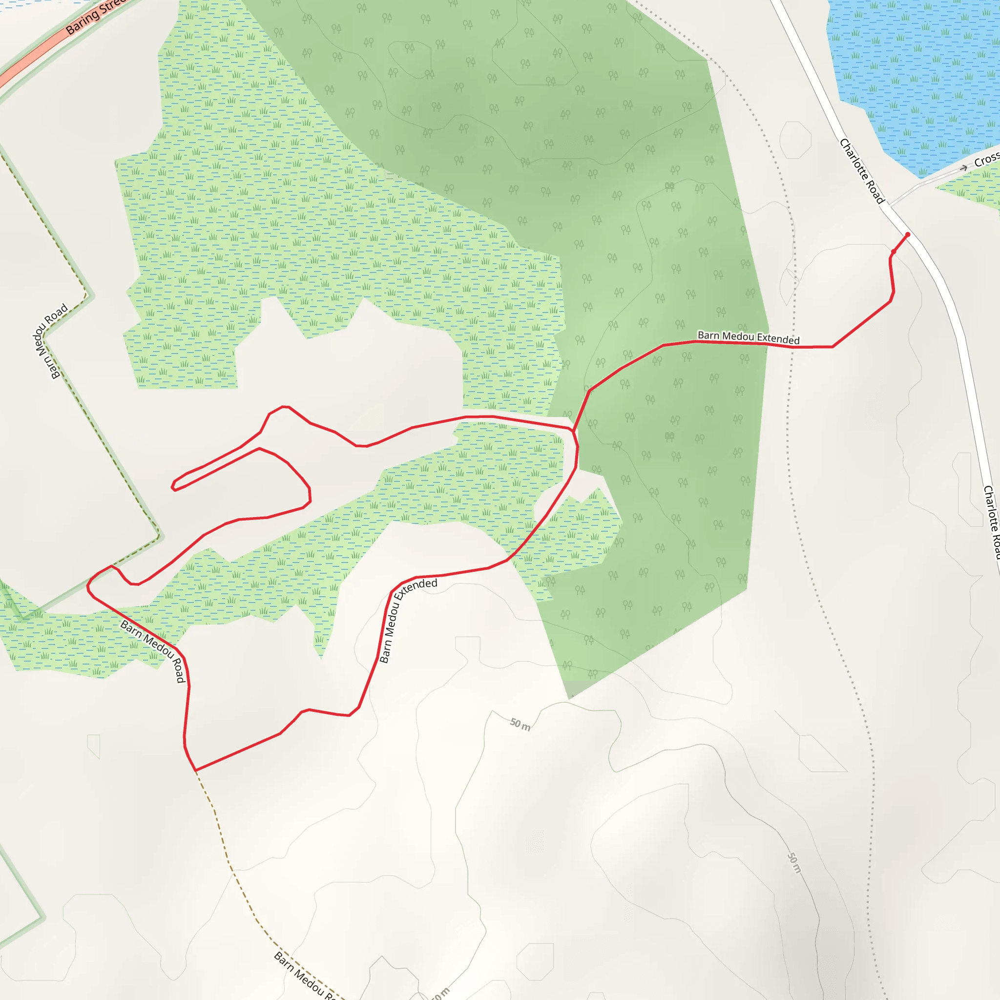 Barn Meadow Loop Trail mobile static map