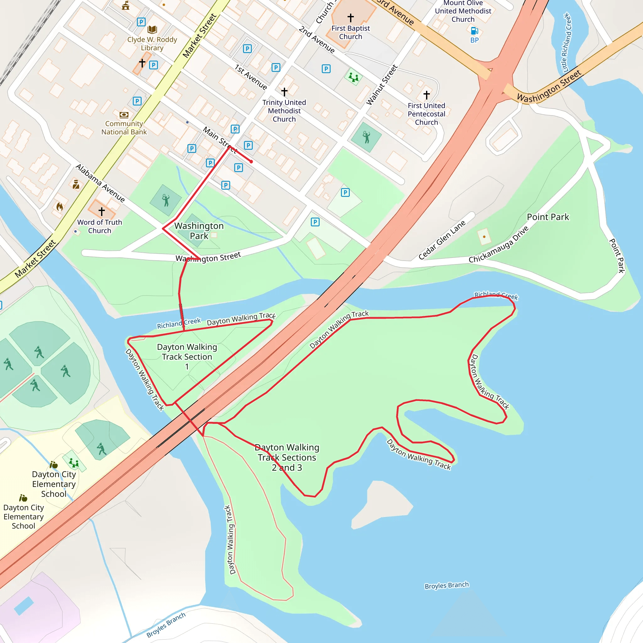 Dayton Walking Loop Track mobile static map