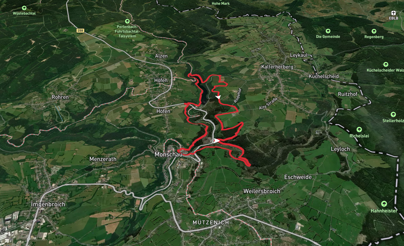 Perlenbachtalsperre via Klisterroute