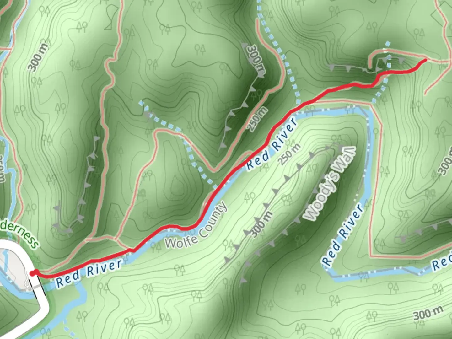 An image depicting the trail Red River Walk and its surrounding area.