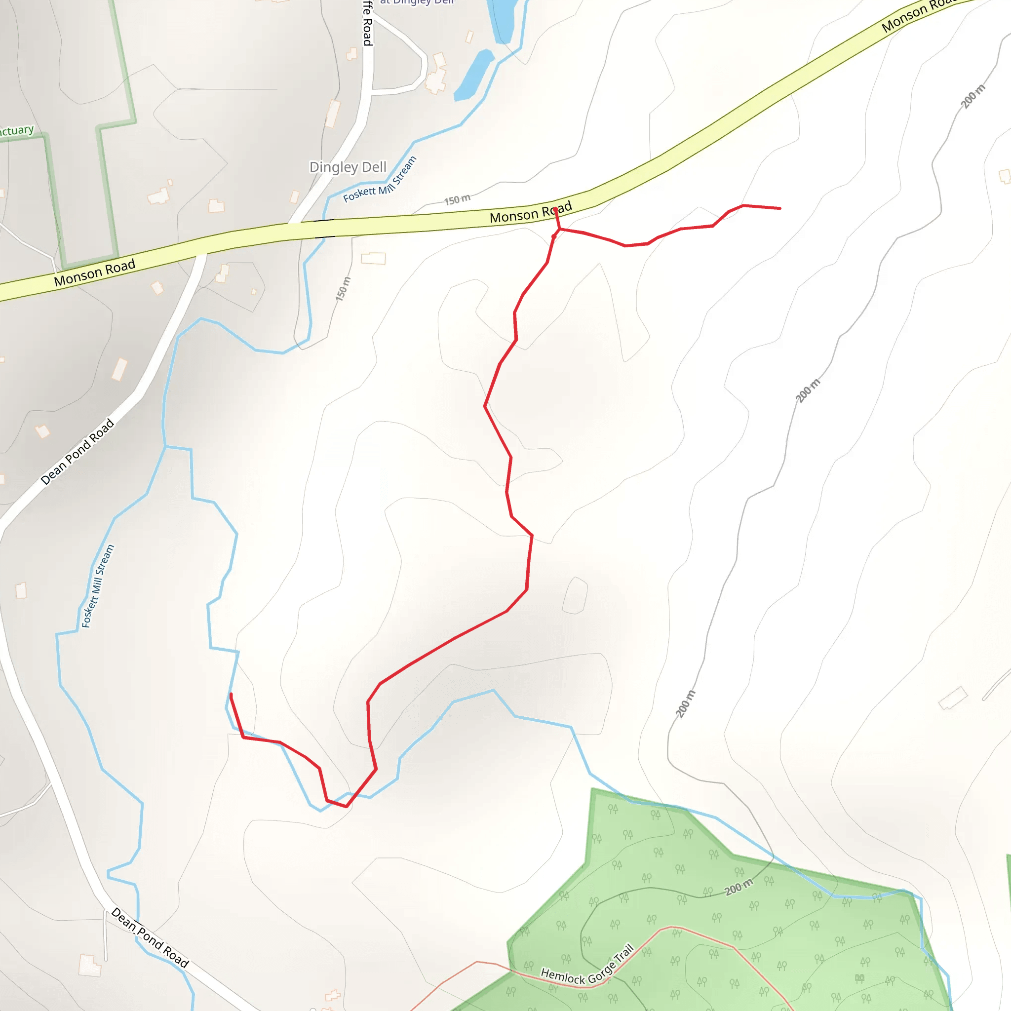 Monson Road South Trail mobile static map