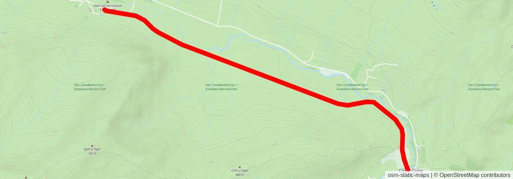 Glyder Fach from Capel Curig stage 2 Map