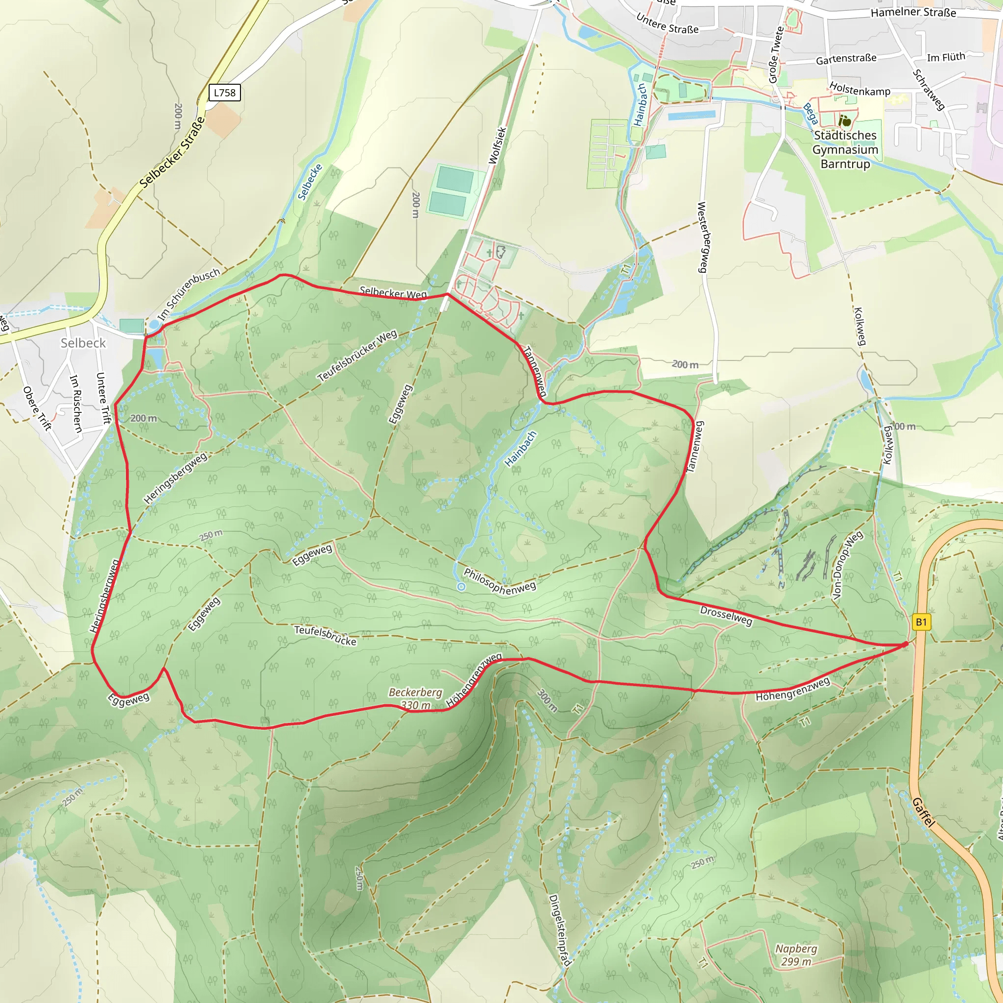 Barntruper Kunstpfad and Nelkenweg mobile static map