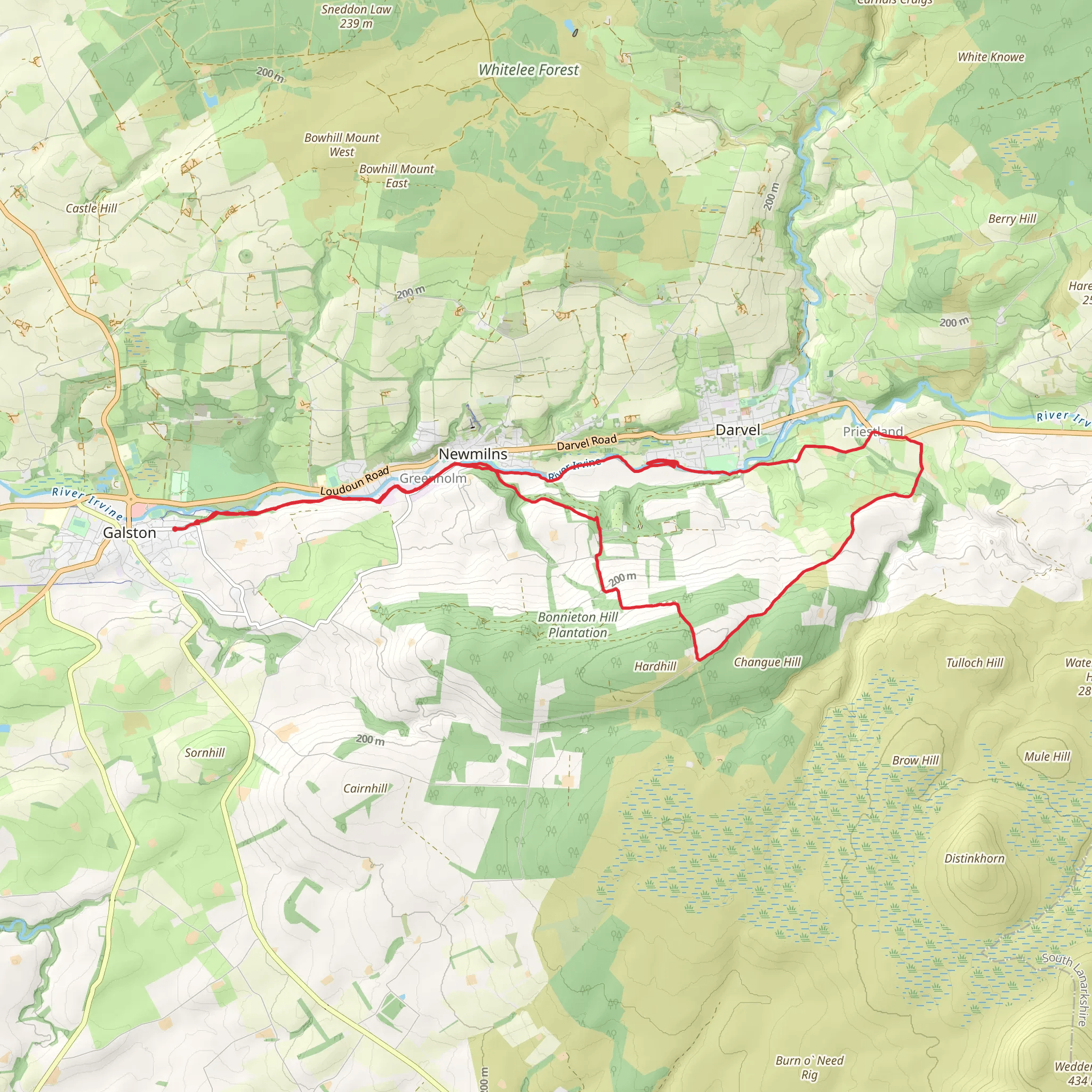 Galston Newmills Darvel Priestland Loop mobile static map