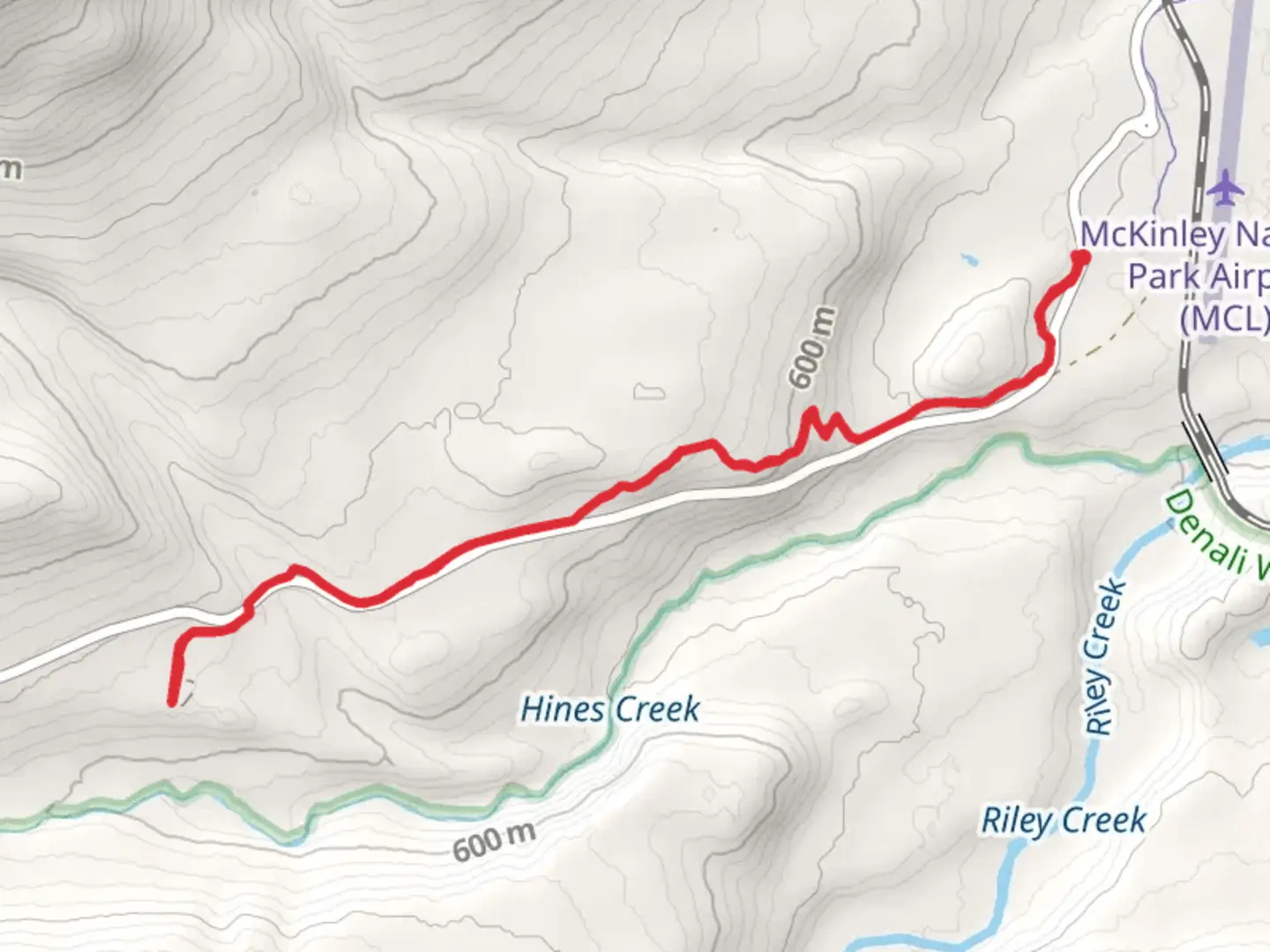 An image depicting the trail Roadside Trail from Denali Park Road and its surrounding area.