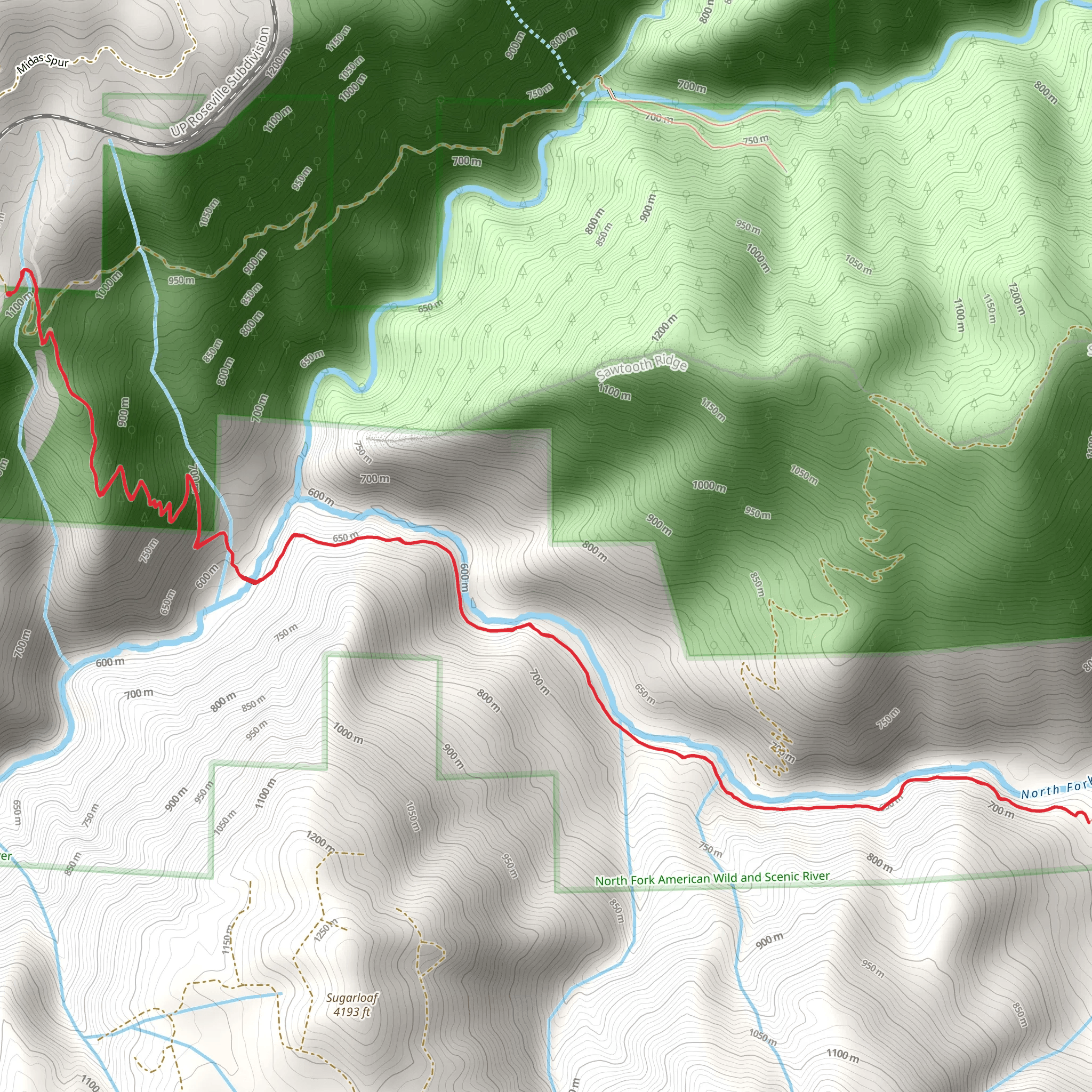 Euchre Bar Trail mobile static map