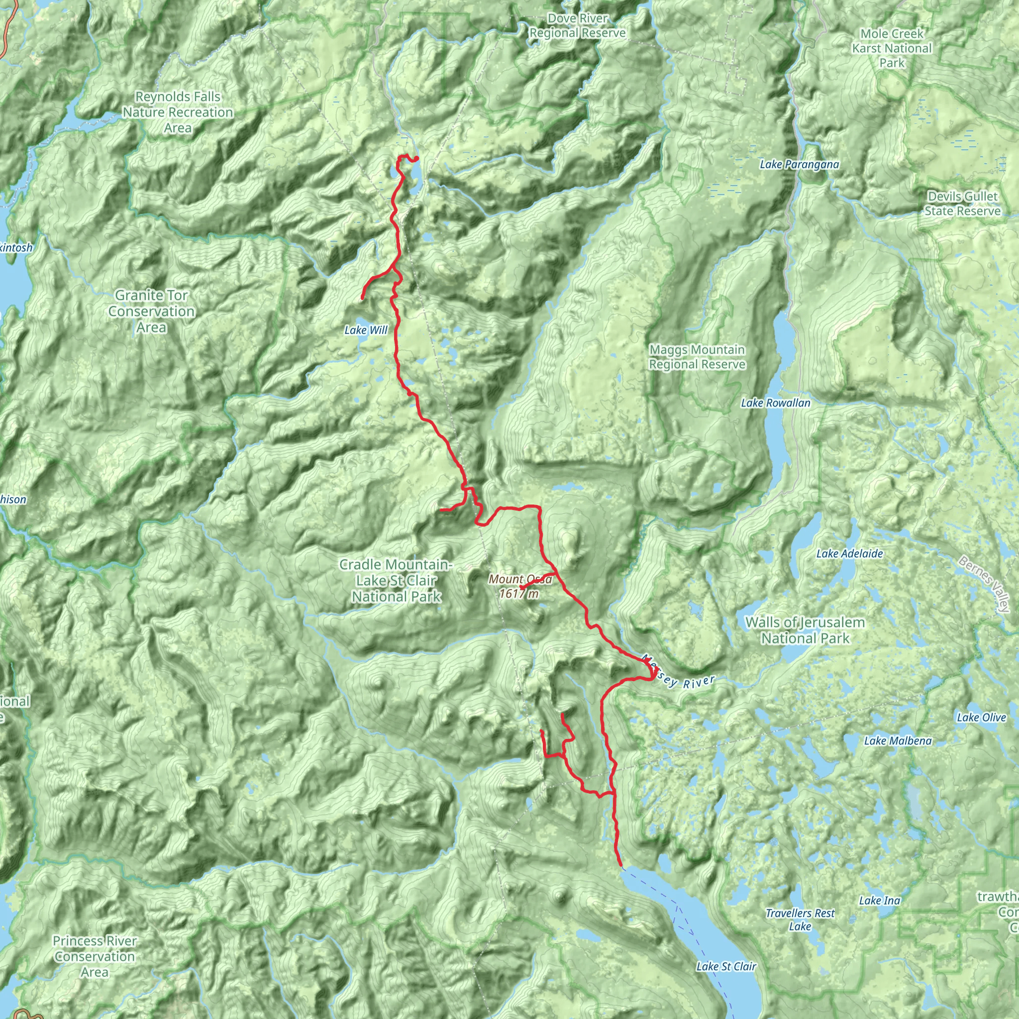 Overland Track - Julie and Darren mobile static map