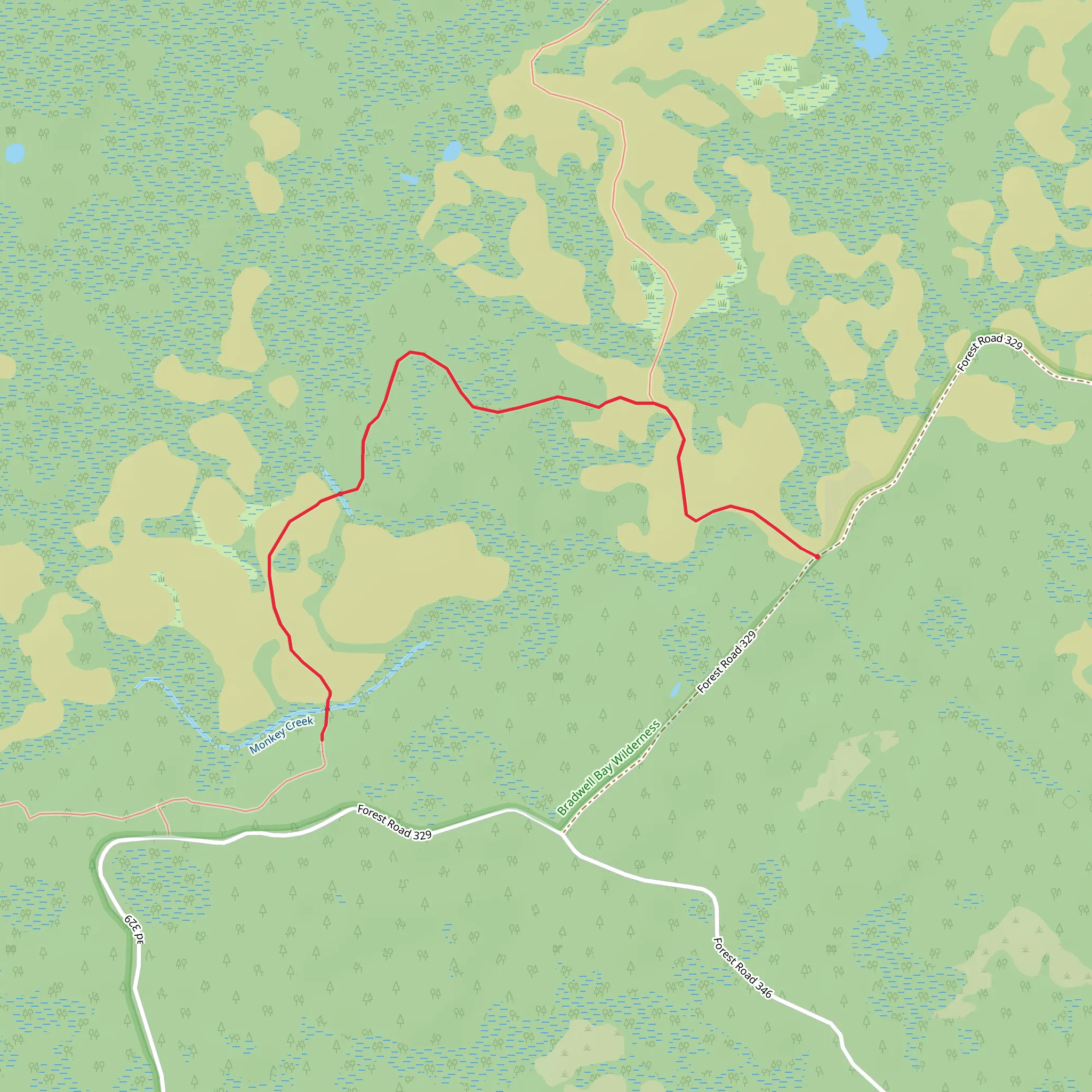 Monkey Creek via Florida Trail mobile static map