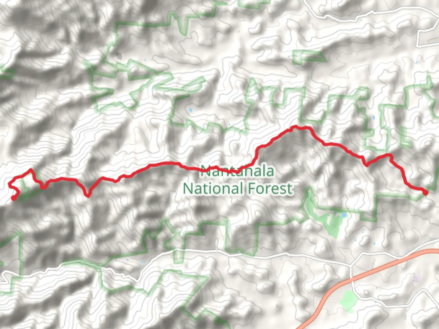 An image depicting the trail Appalachian Trail and Bartram Trail and its surrounding area.