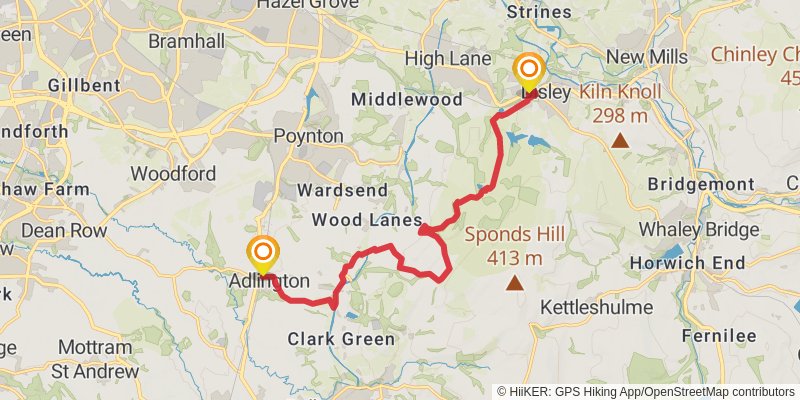 North Cheshire Way stage 6 Map