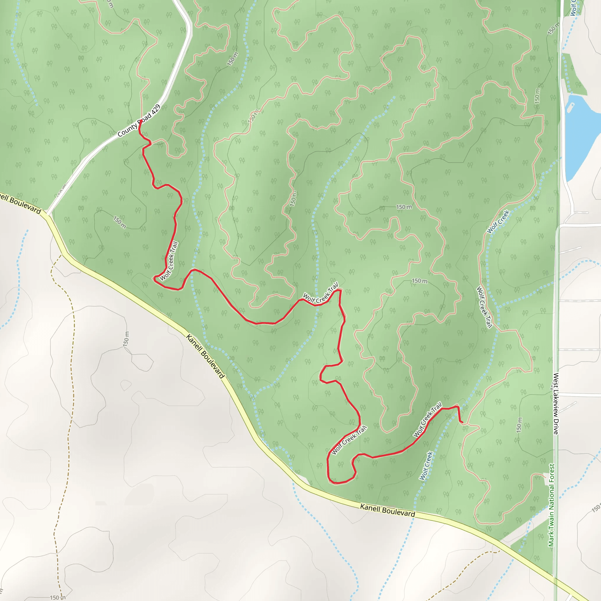 Wolf Creek Trail mobile static map