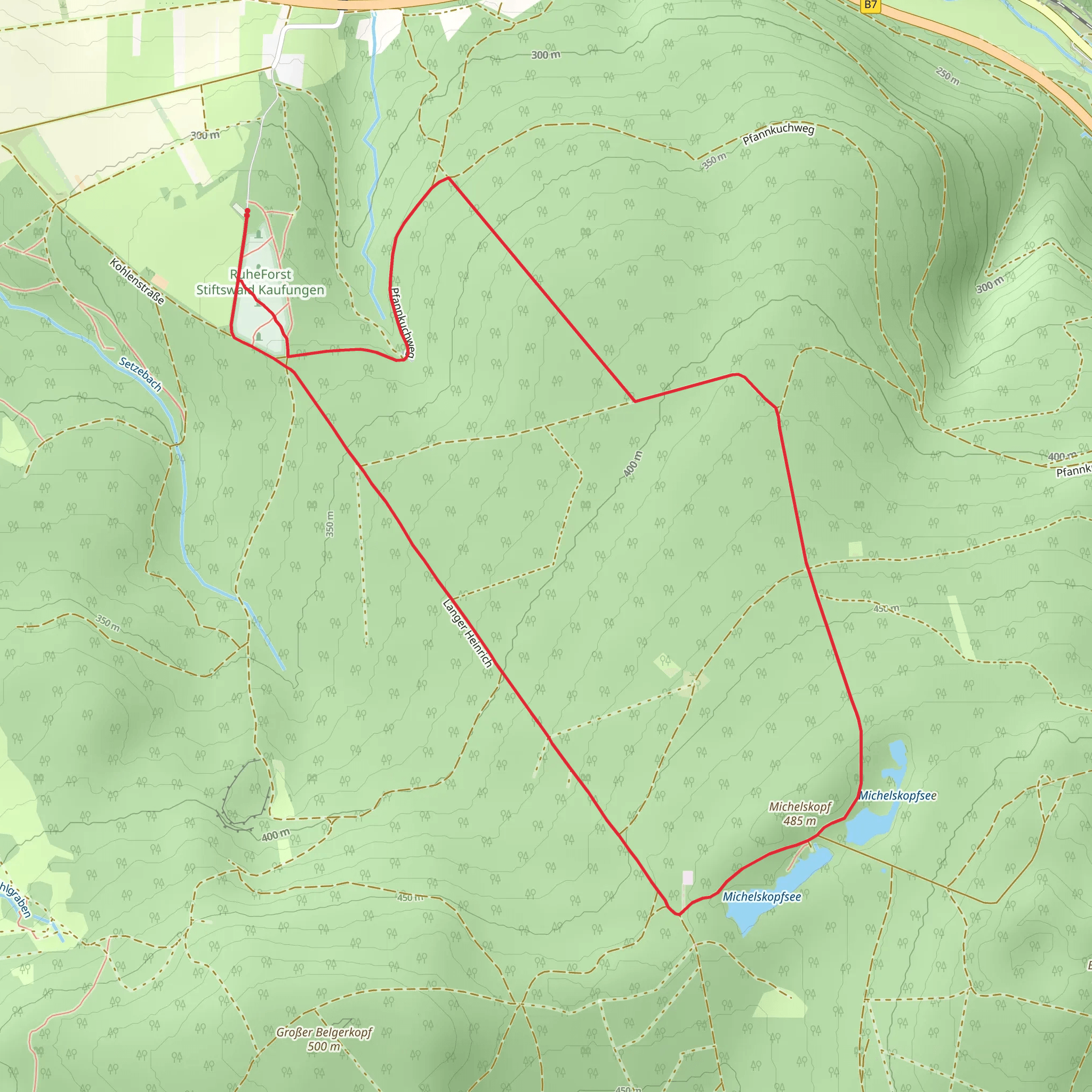 Michelskopfsee and Michelskopf Loop via Grimmsteig mobile static map