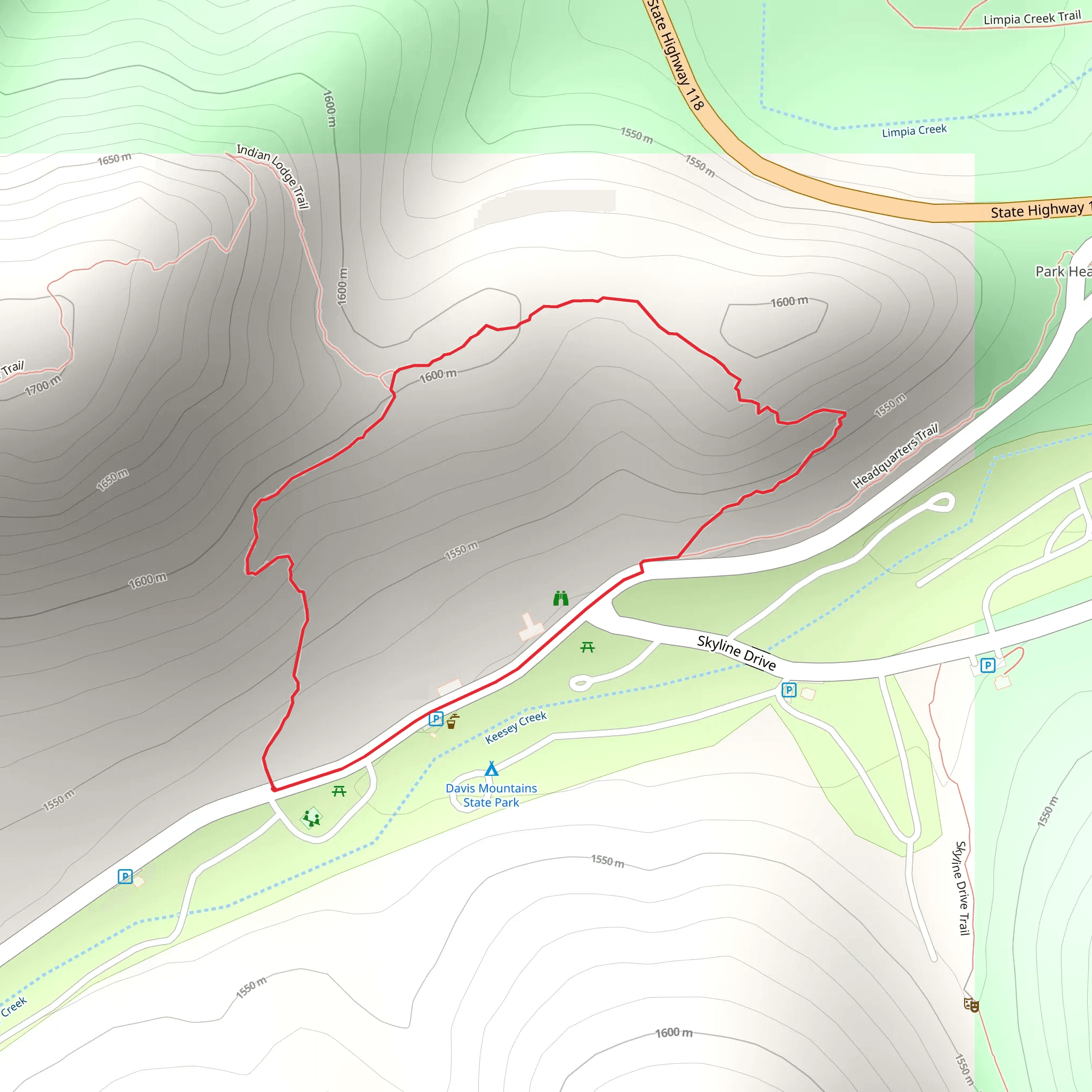 Montezuma Quail Loop Trail mobile static map