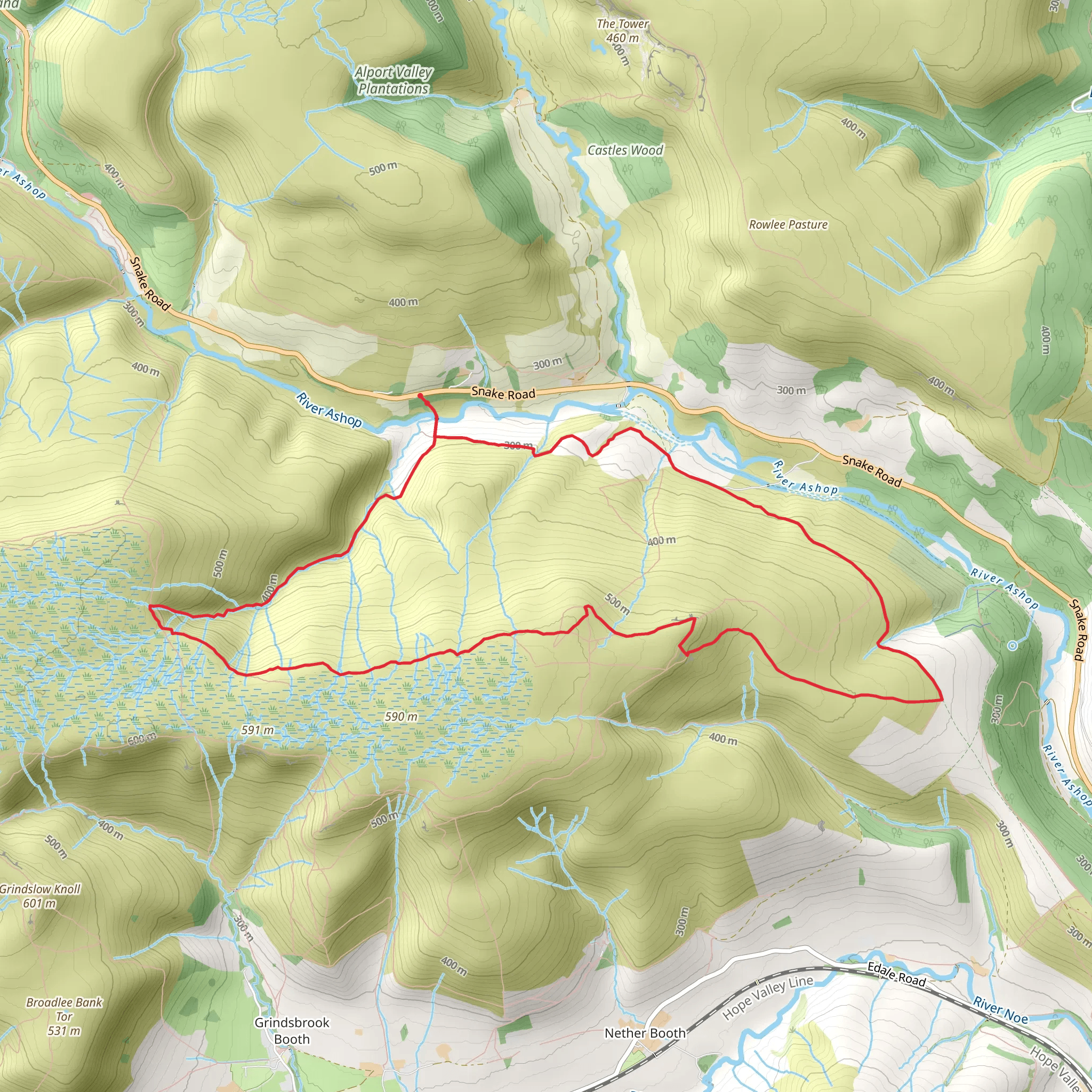 Blackden Brook - Kinder and Upper Ashop mobile static map