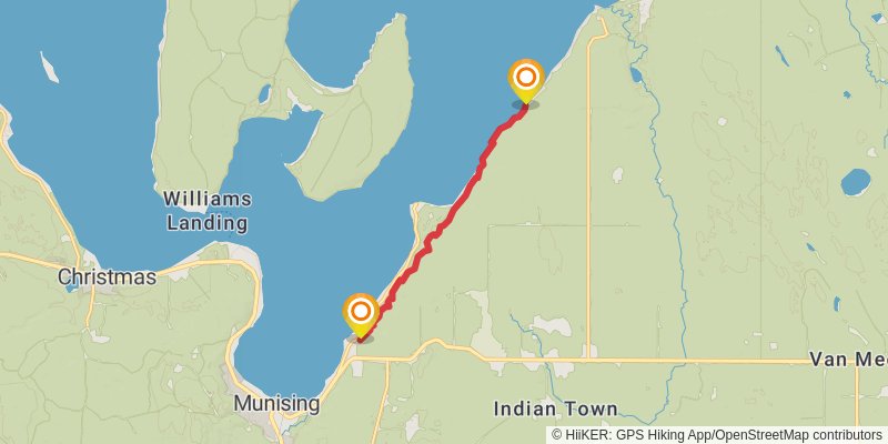 North Country Trail - Rocks National Lake Shore stage 4 Map