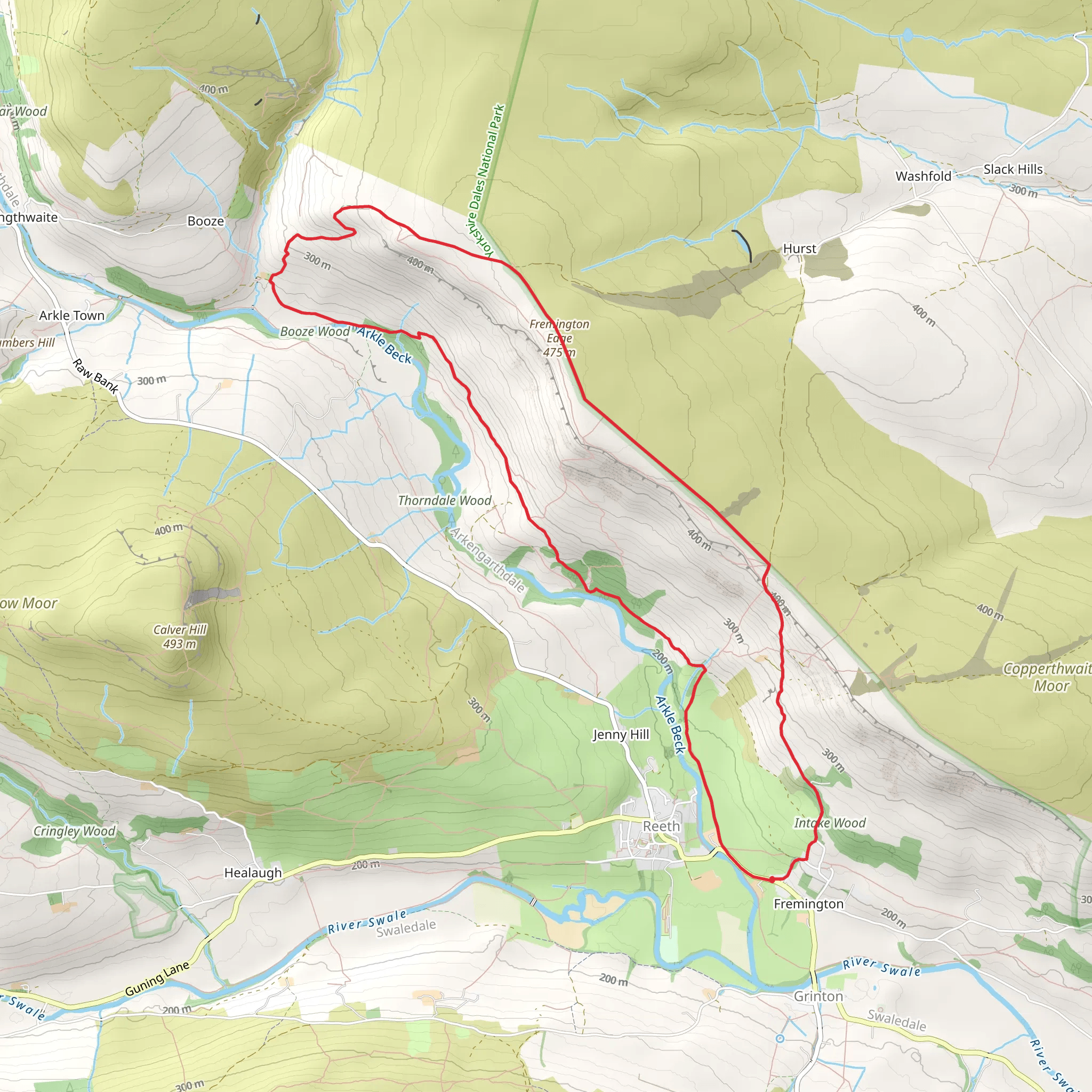 Fremington Edge and Intake Wood Loop mobile static map