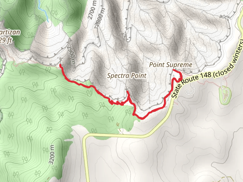 Spectra Point Overlook, Ramparts and Point Supreme Viewpoint Trail mobile static map