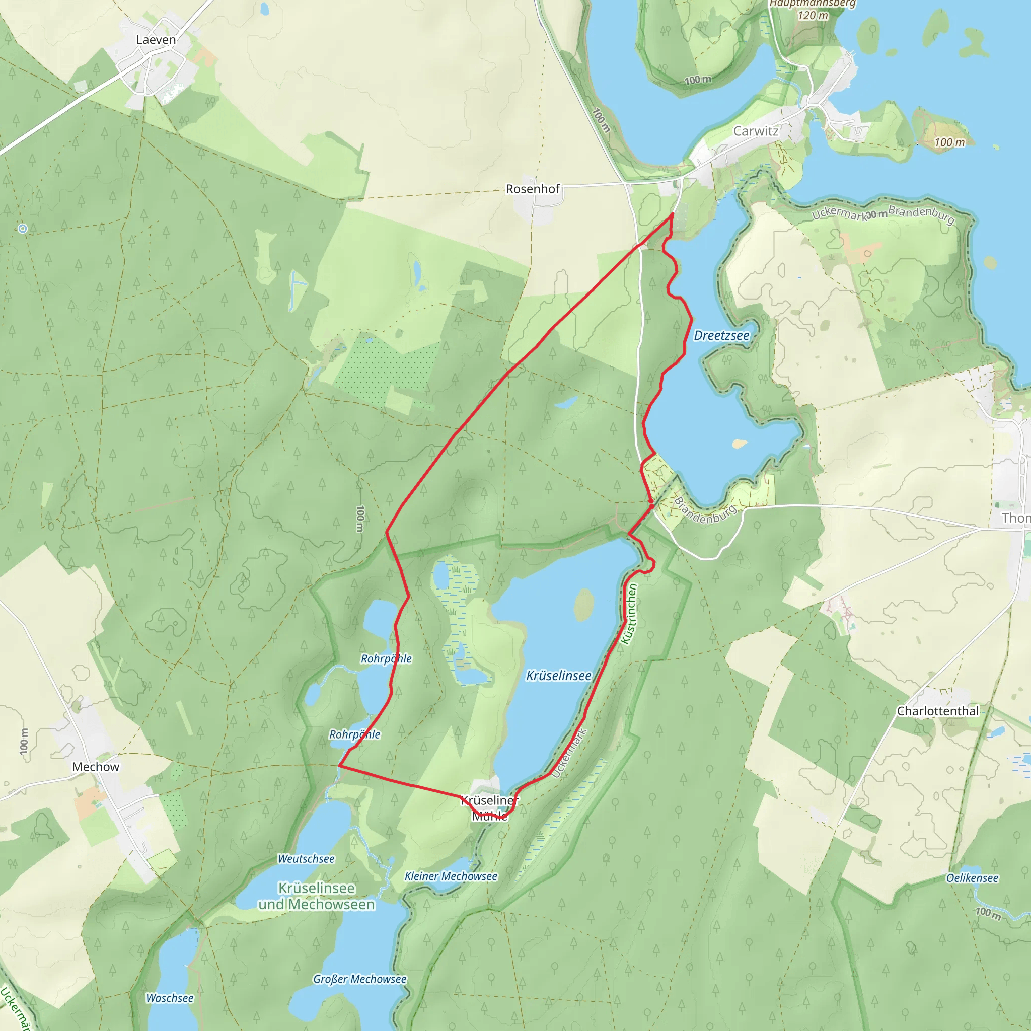 Krueselinsee via Krueseliner Rundweg mobile static map