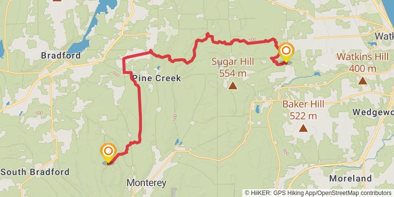 Finger Lakes Trail stage 22 Map