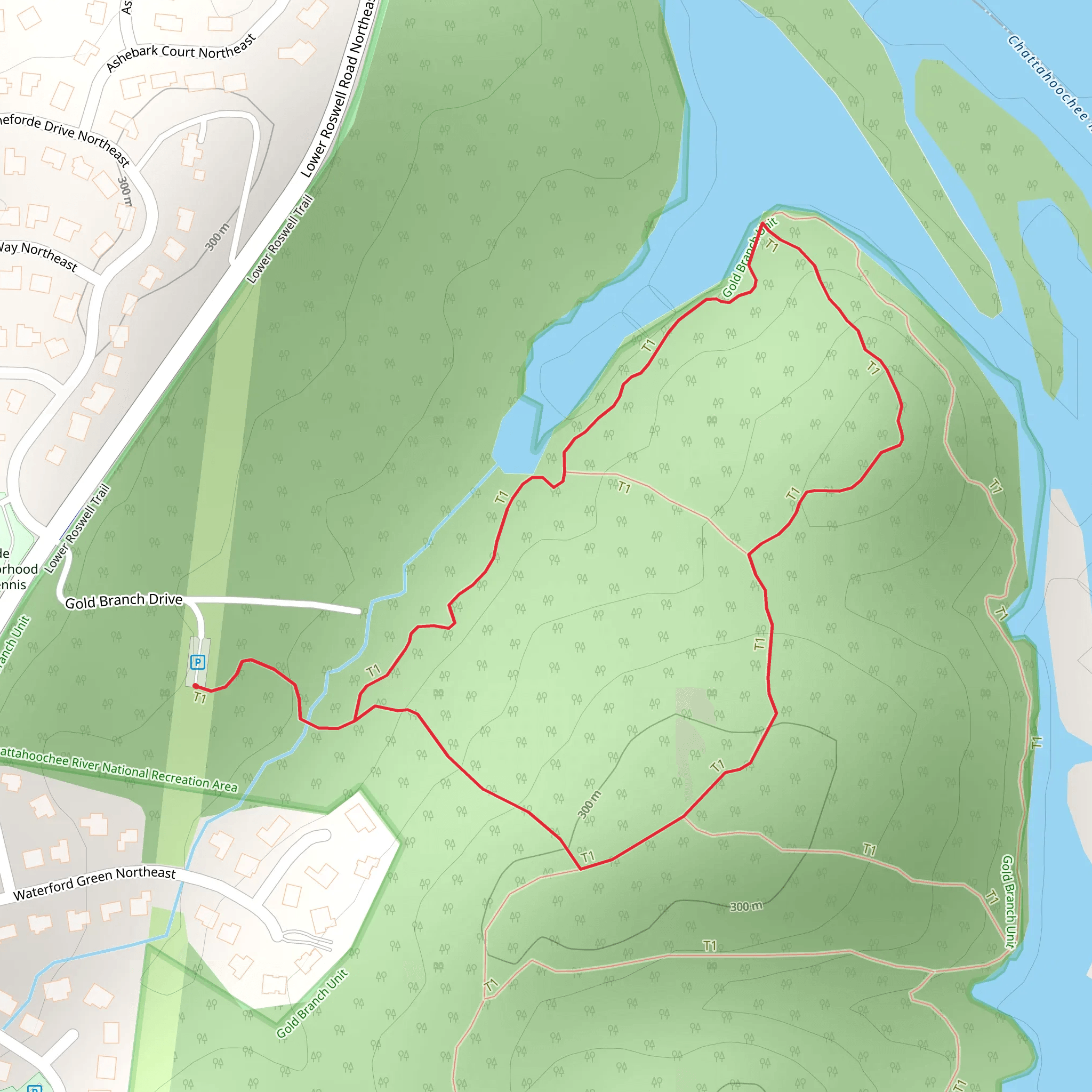Morgan Falls Reservoir Loop mobile static map