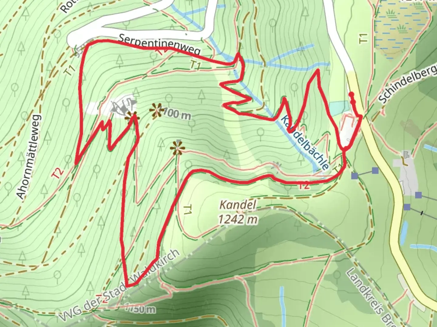 An image depicting the trail Kandel Loop and its surrounding area.