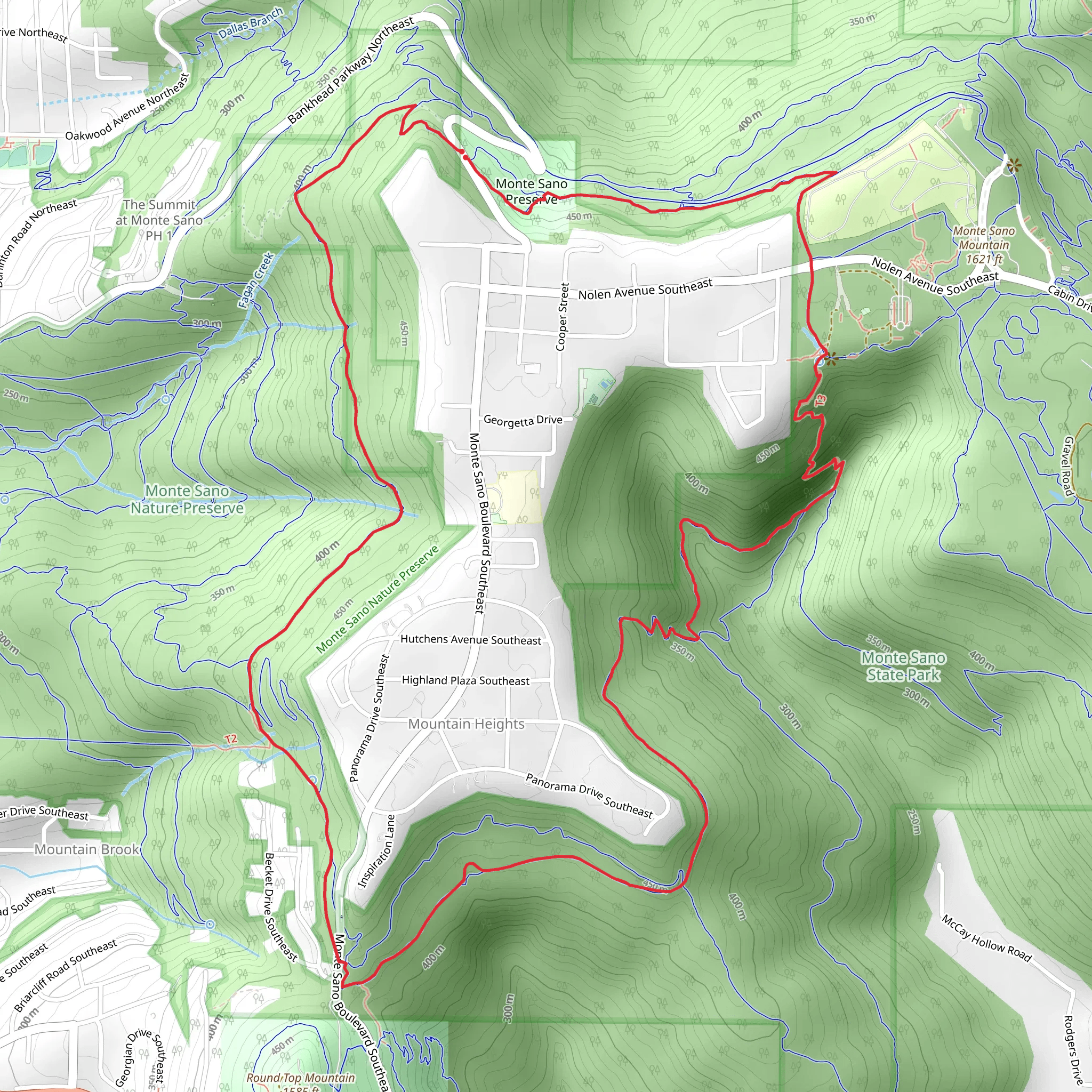 Cold Springs, Arrowhead and High Loop Trail mobile static map