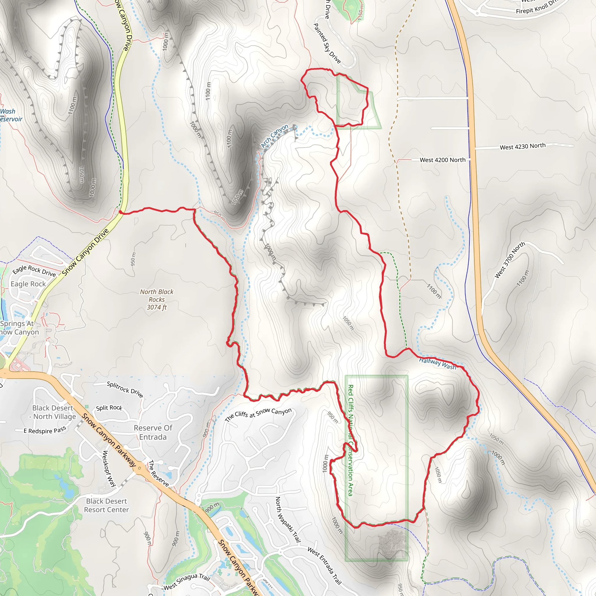 Scout Cave Trail and Gila Trail mobile static map