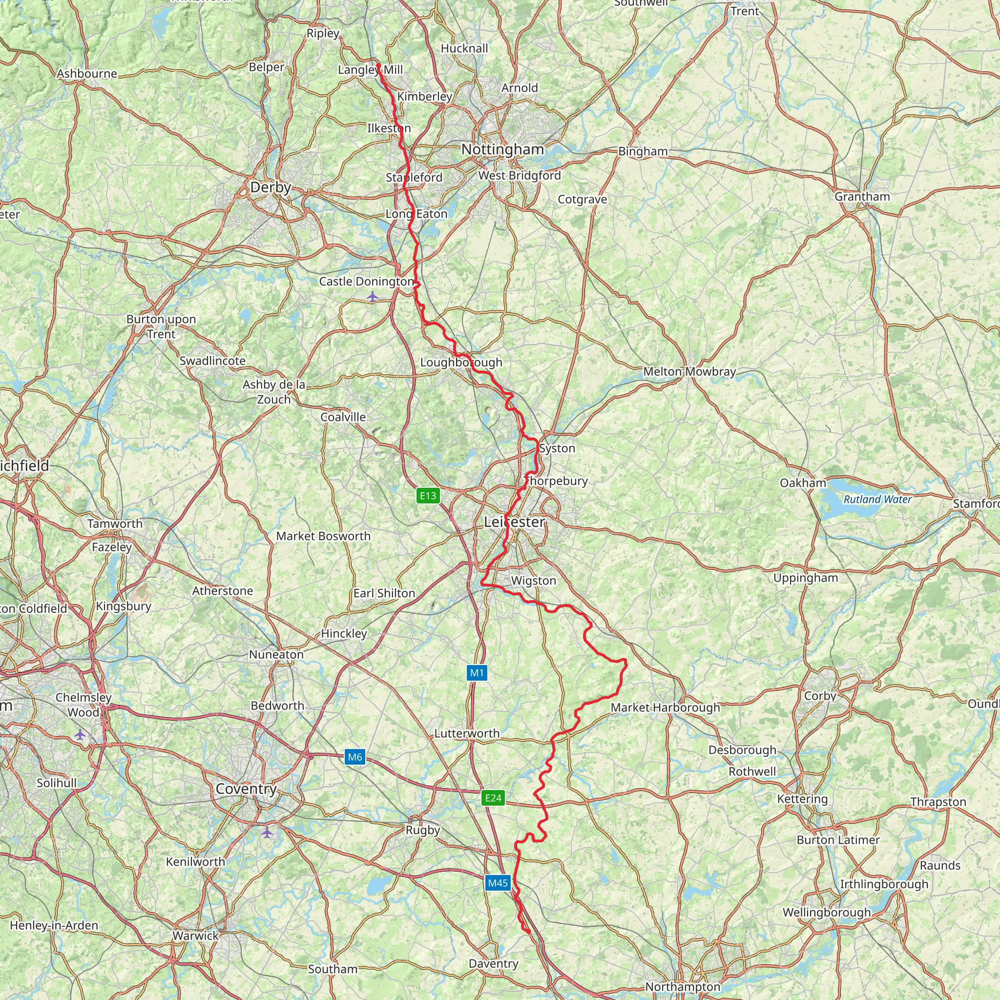 Leicester Line via Grand Union Canal Walk mobile static map