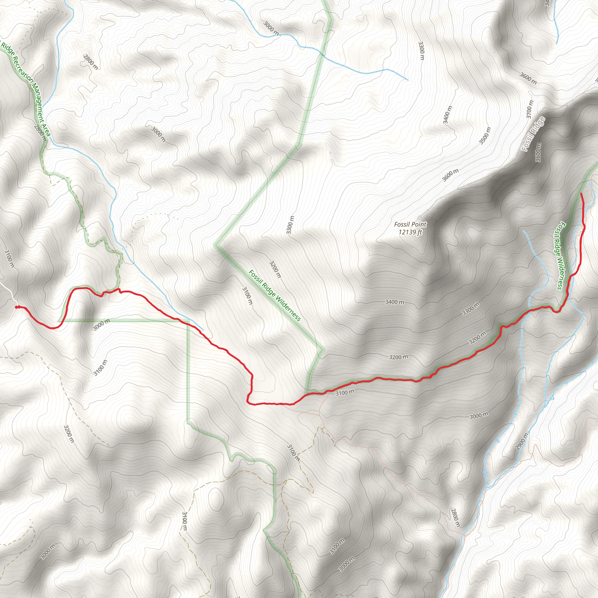 Fossil Bypass Trail via Fossil Ridge Trail and Beaver - McIntyre Trail mobile static map