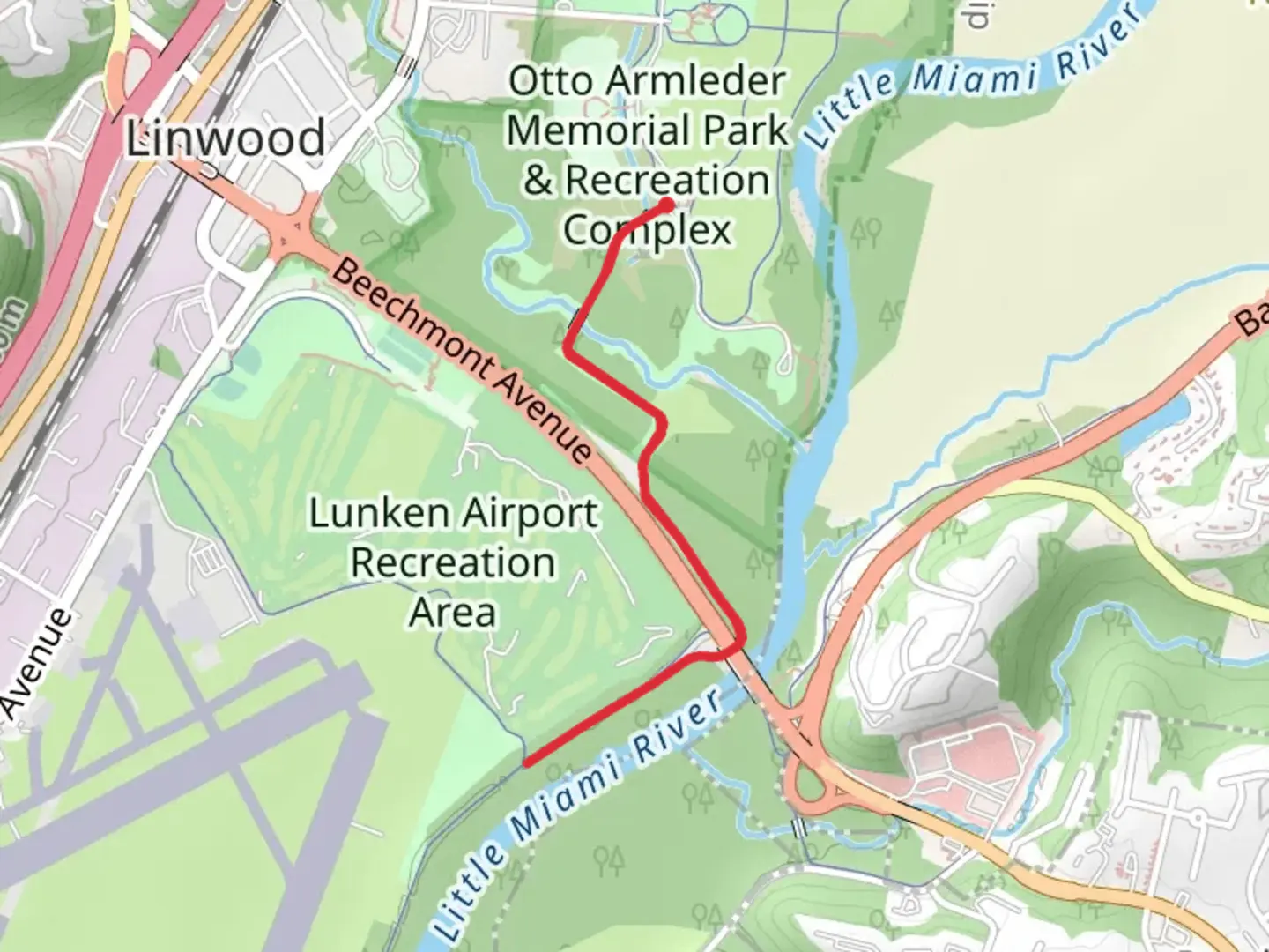 An image depicting the trail Armleder Trail Connector and its surrounding area.
