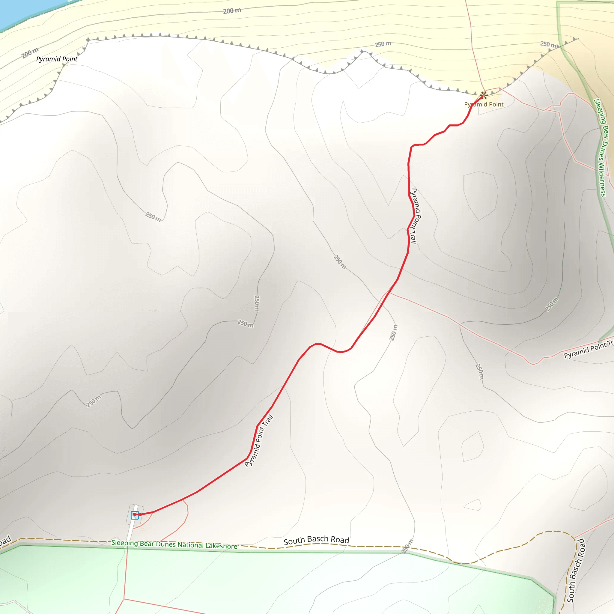 Pyramid Point Trail mobile static map