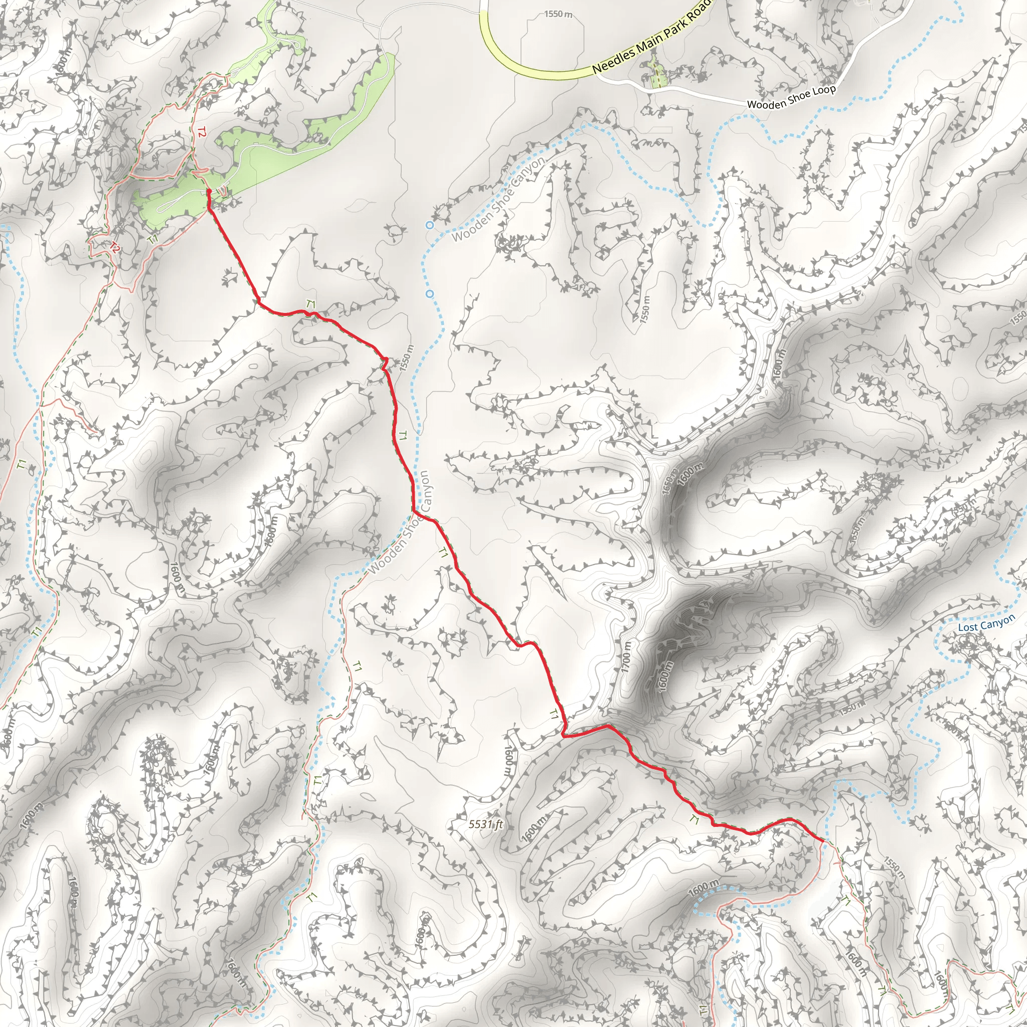 Peekaboo Trail via Squaw Flat Loop Trail mobile static map