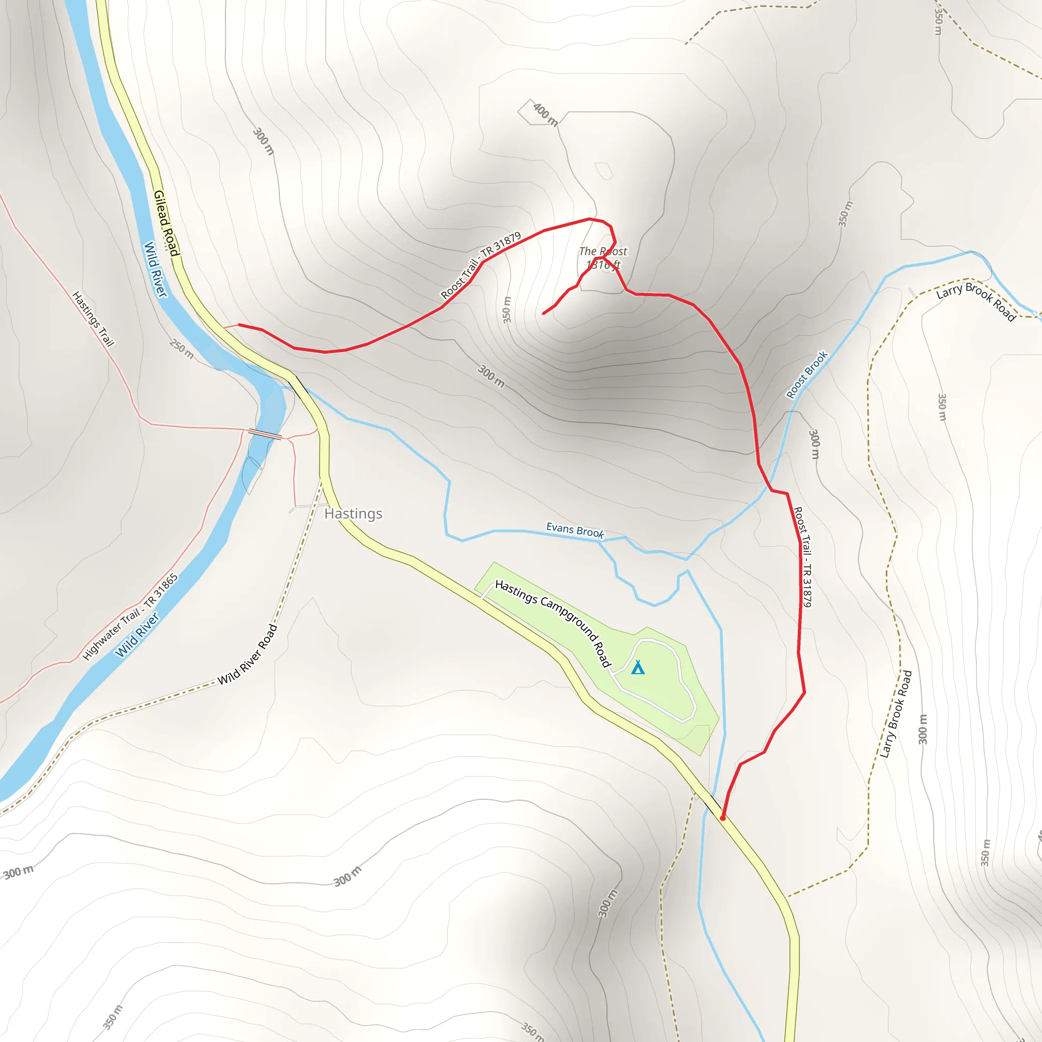 Roost Trail mobile static map