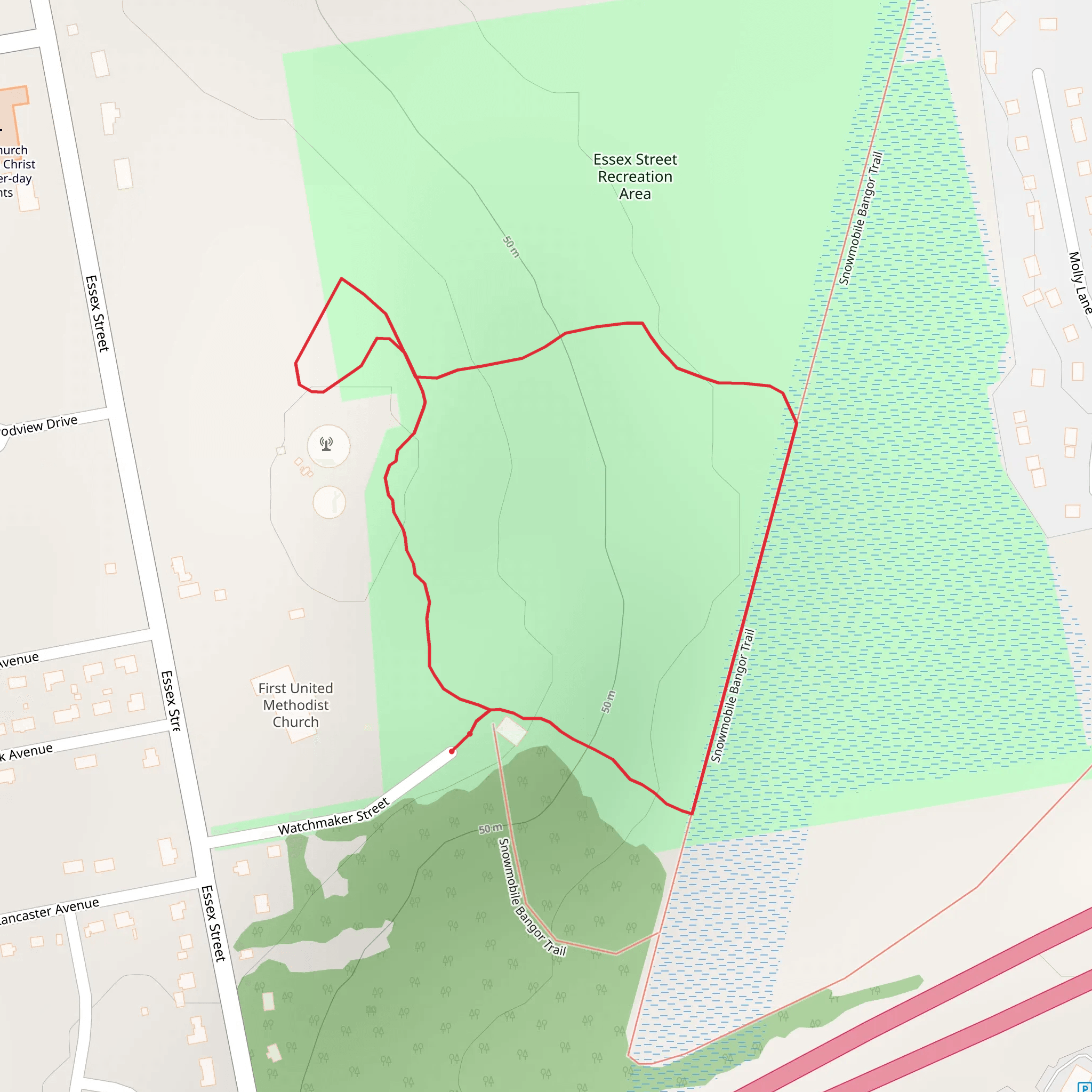 Essex St Recreation Area Loop mobile static map