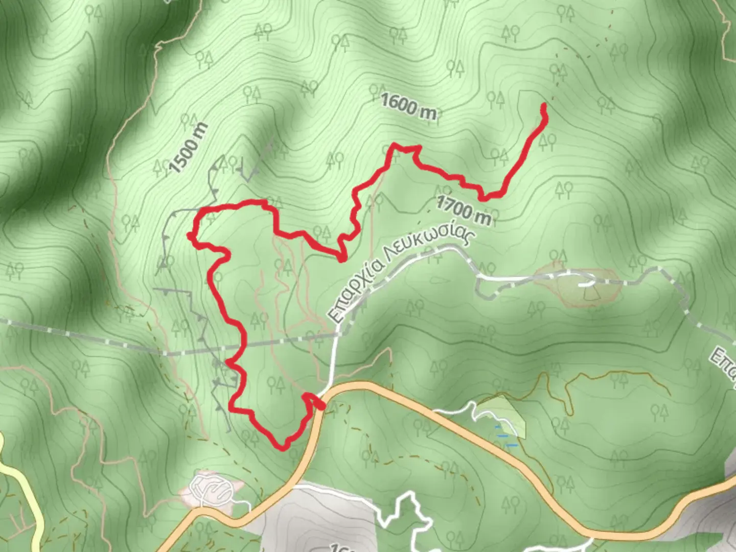 An image depicting the trail Mnimata Piskopon and its surrounding area.