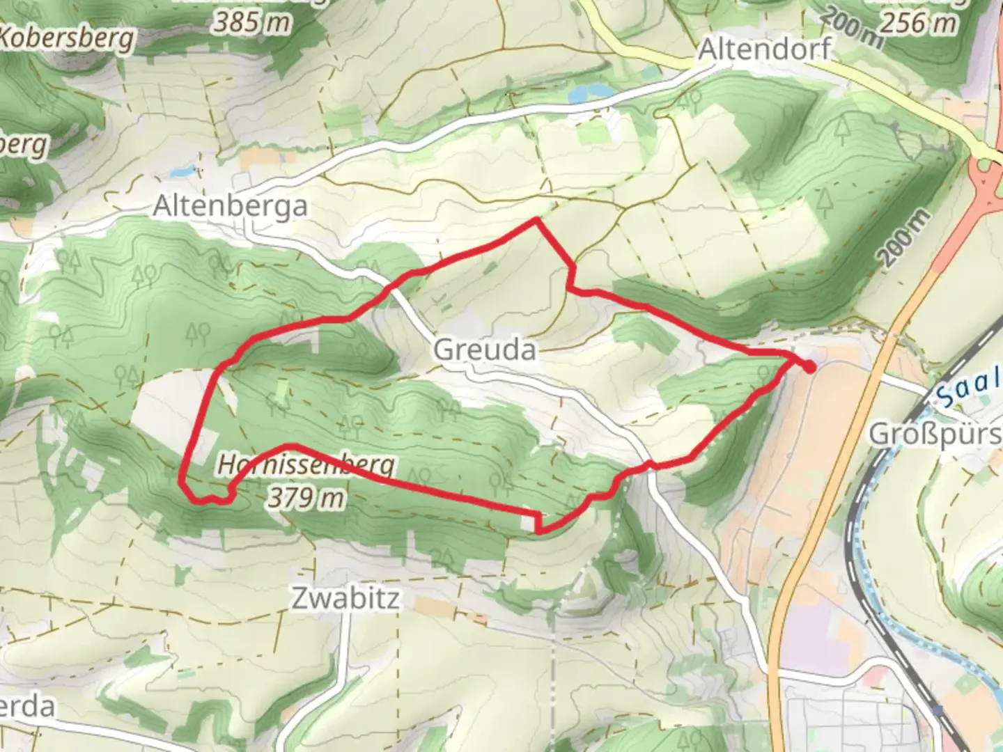 An image depicting the trail Martins Ruh Loop and its surrounding area.