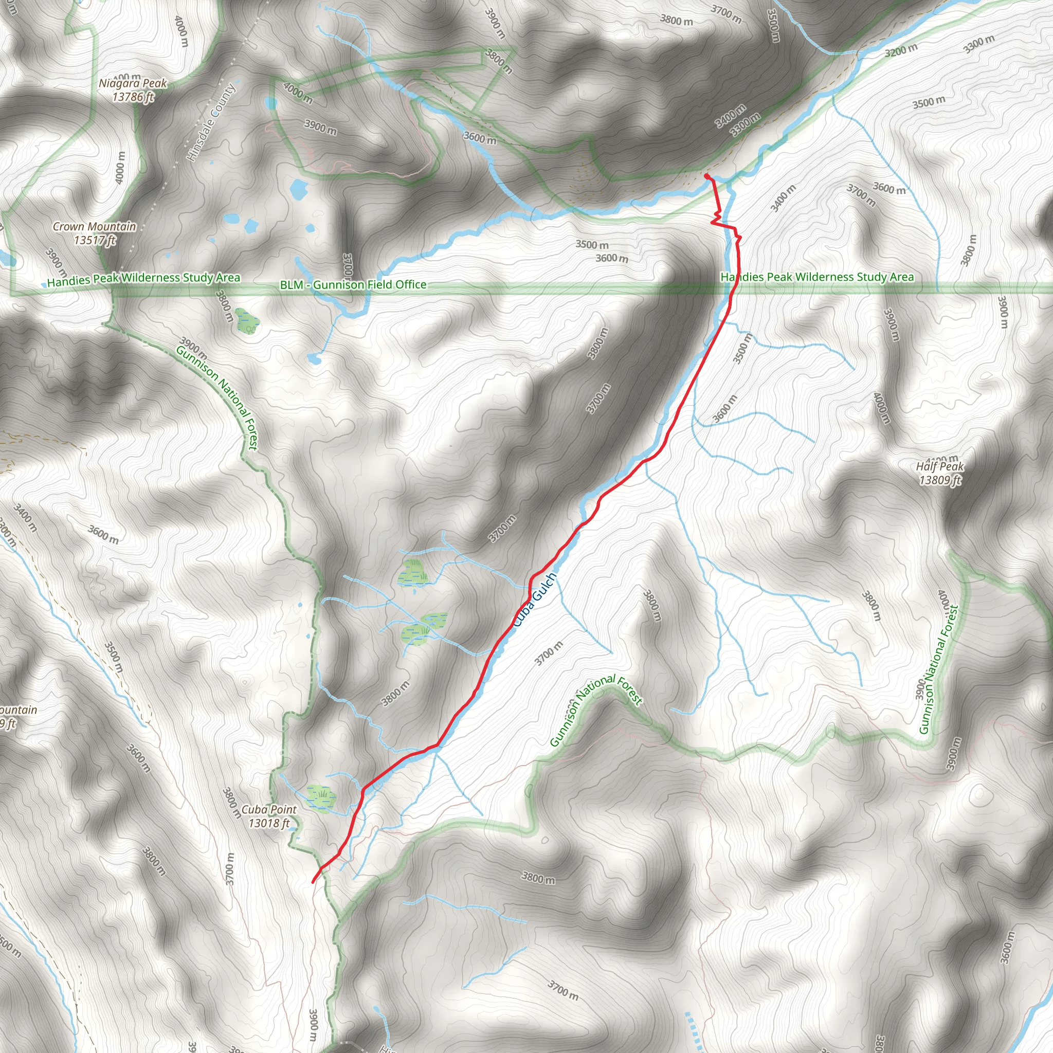Cuba Gulch Trail mobile static map