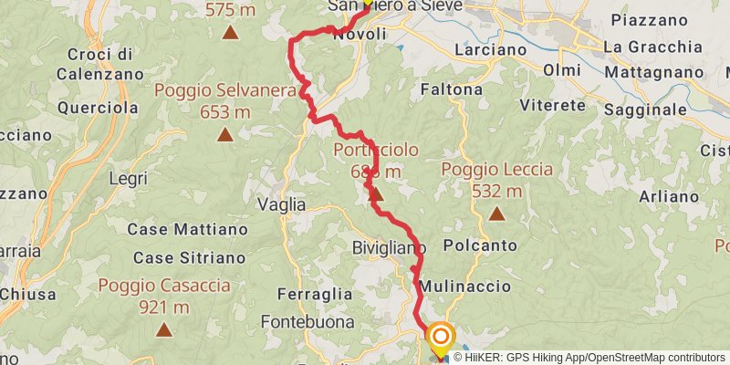 Via Degli Dei stage 5 Map