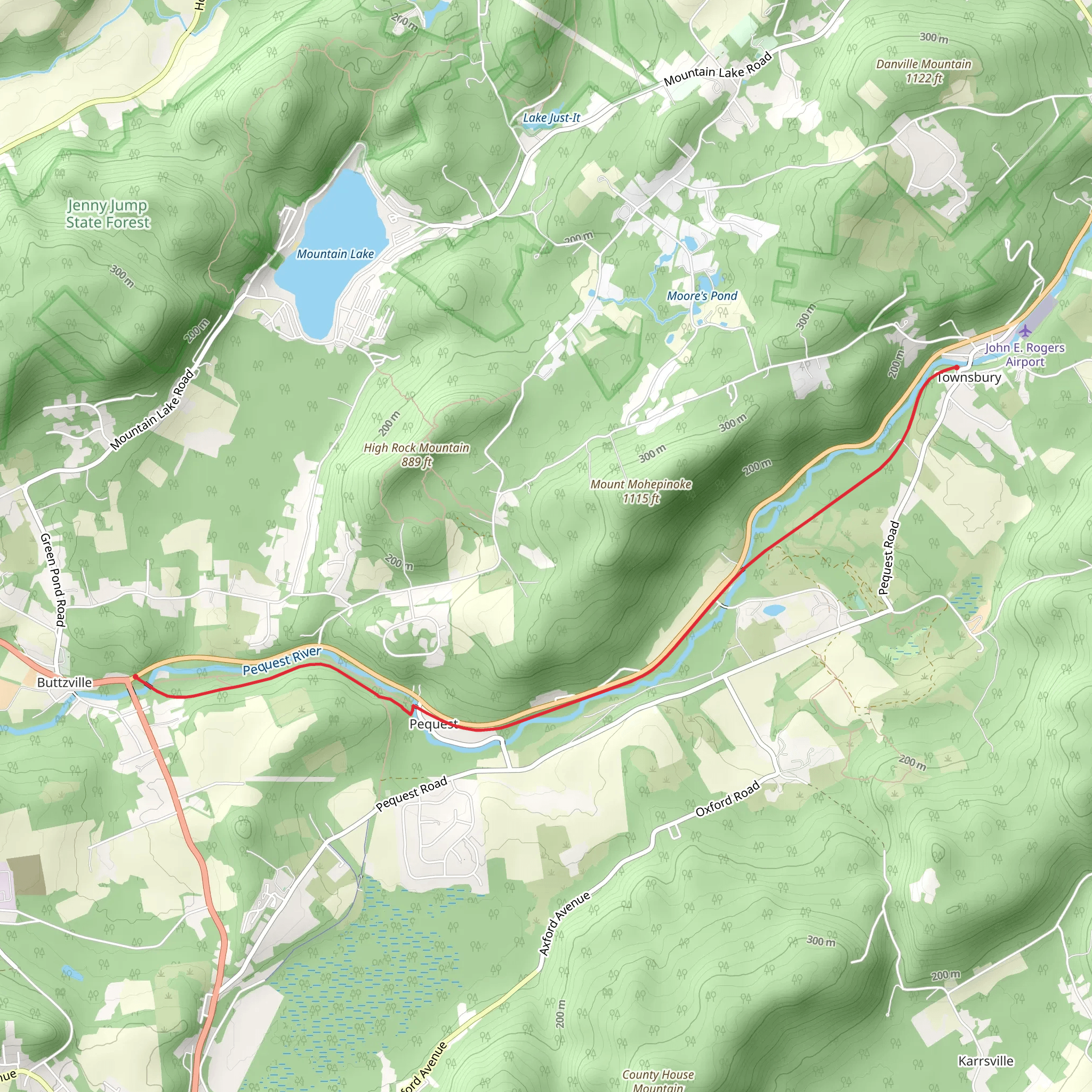 Old Road and Pequest WMA Trail mobile static map