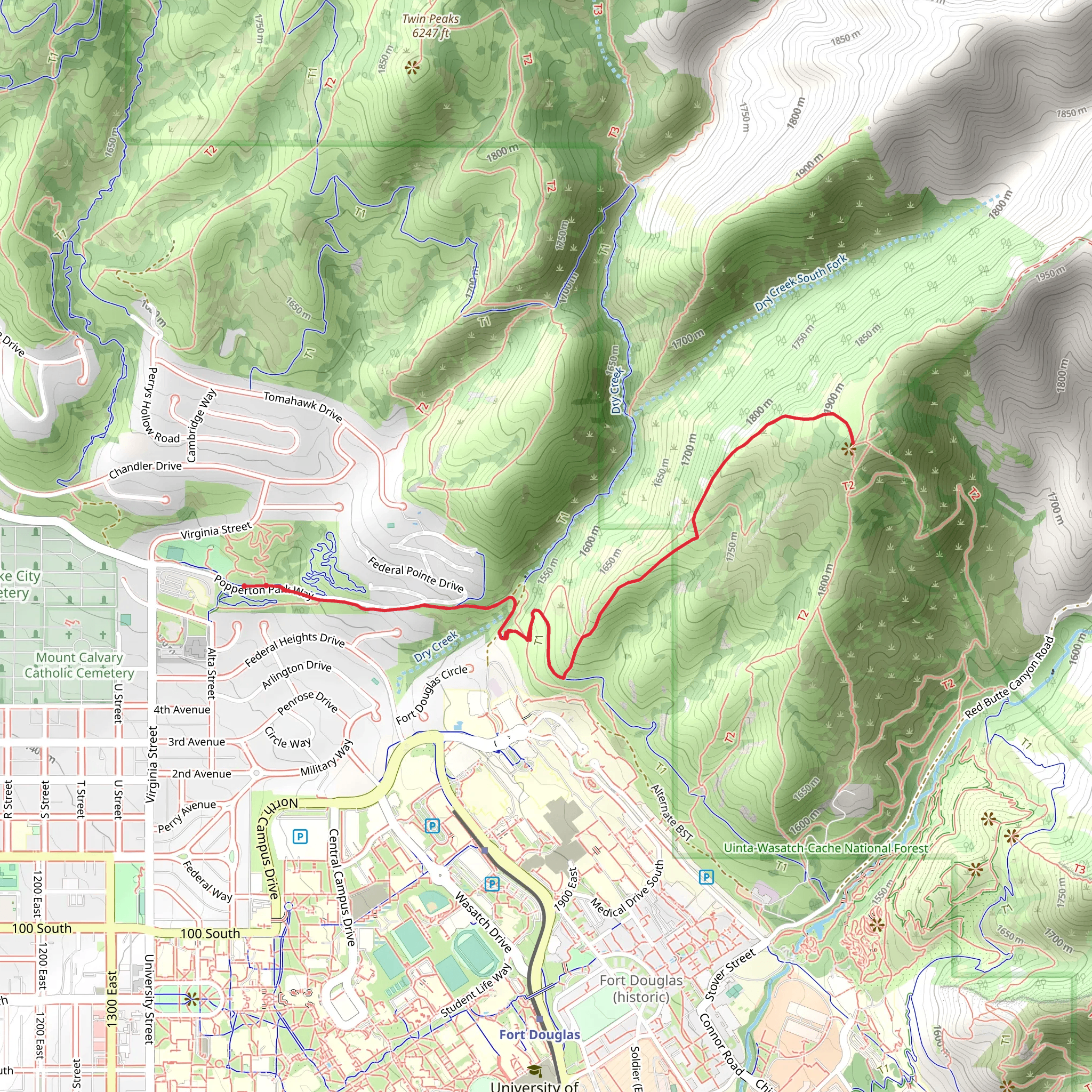 Bonneville Shoreline Trail - Mount Van Cott West Trail mobile static map