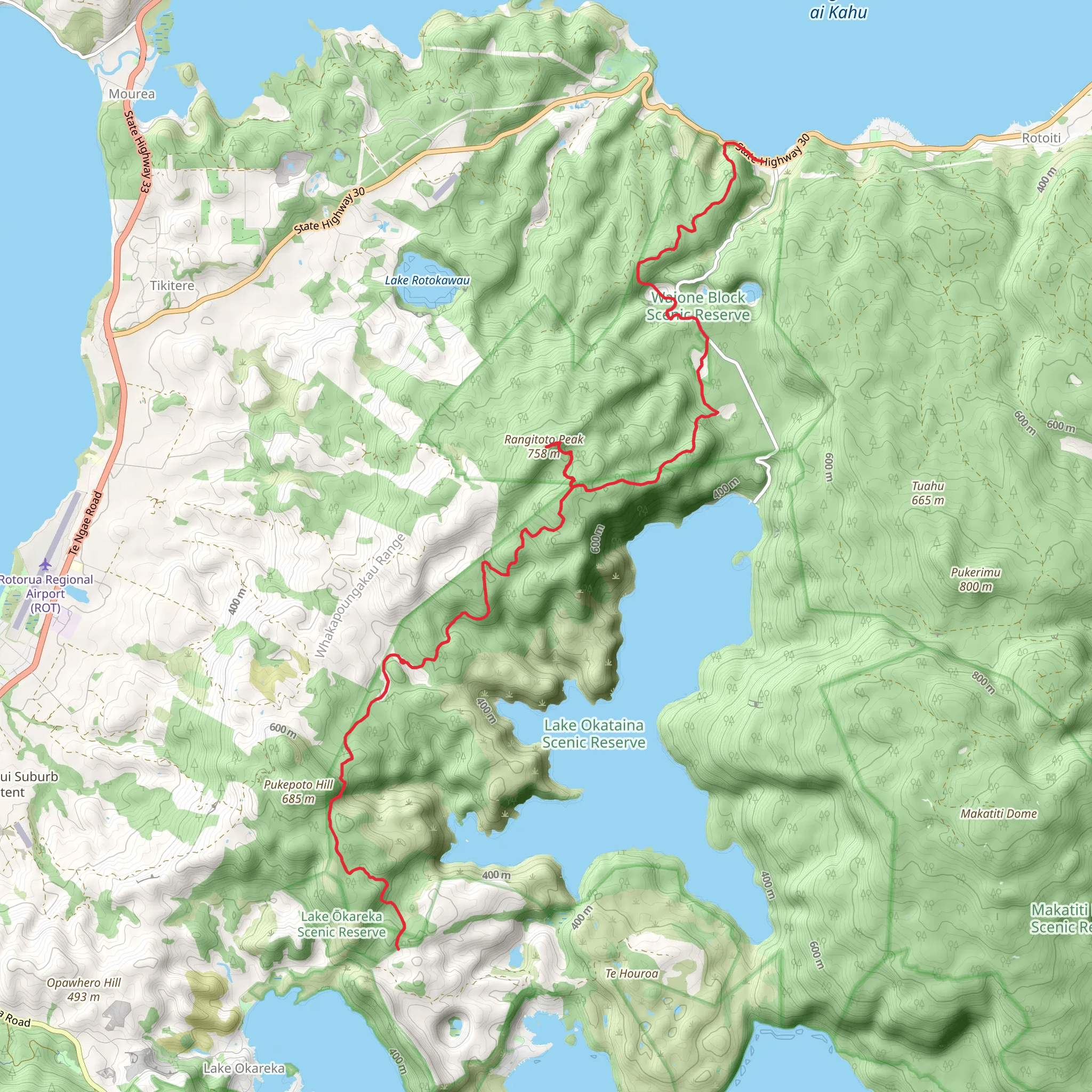 Western Ōkataina Walkway mobile static map