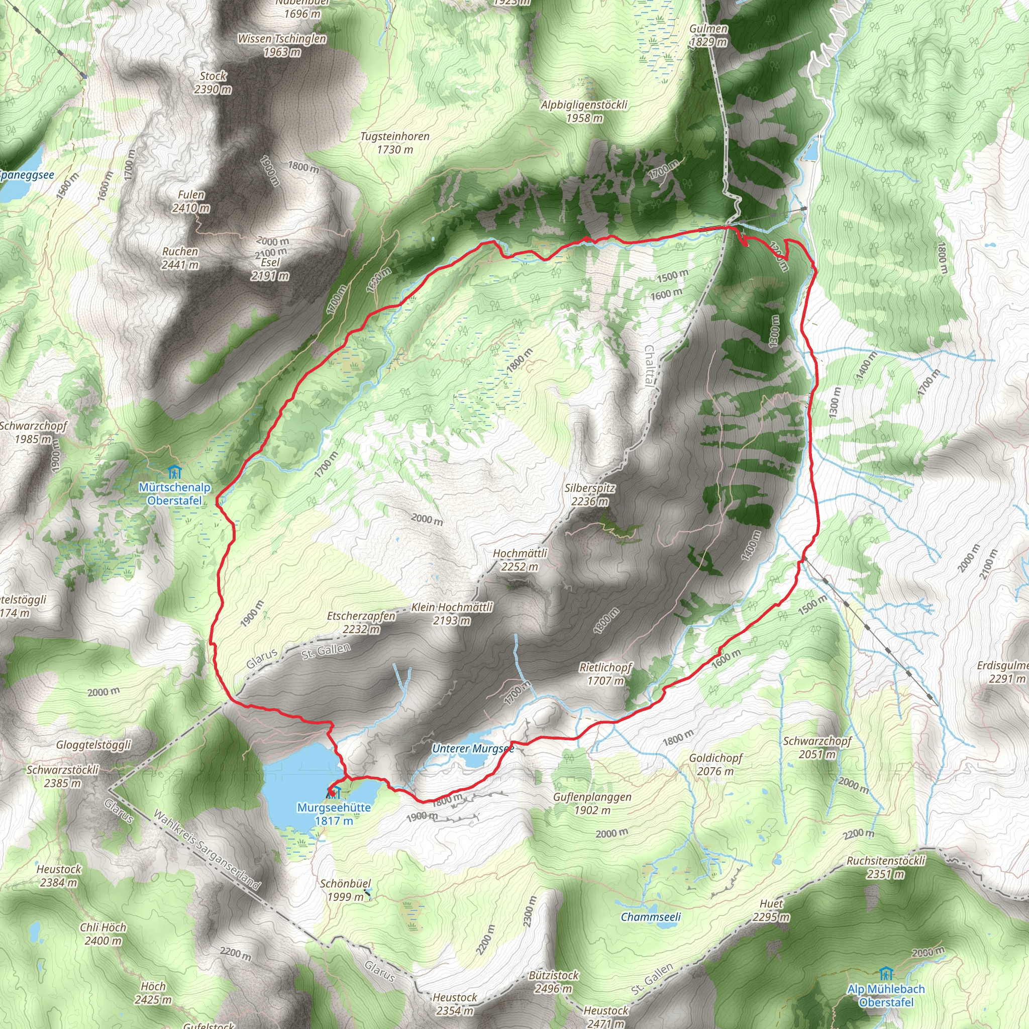 Murgseen Rundweg mobile static map