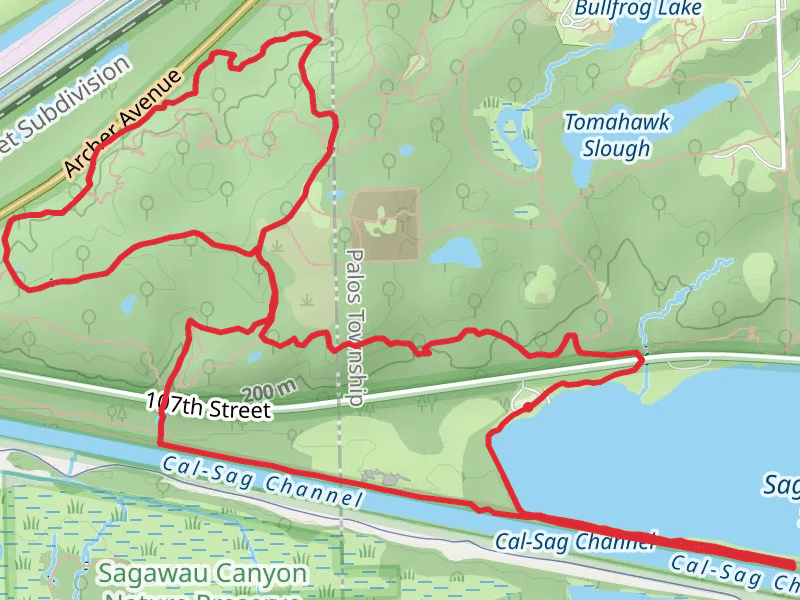 Saganashkee Slough and Palos Orange Single Track Trail Loop