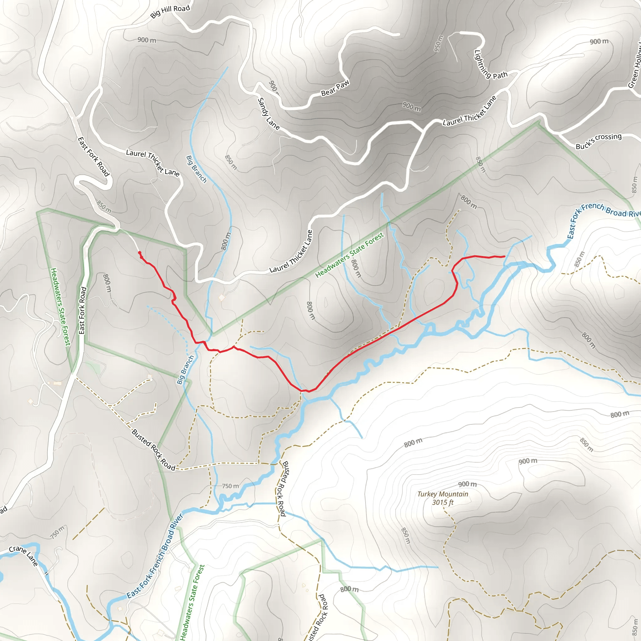 East Fork French Board River mobile static map