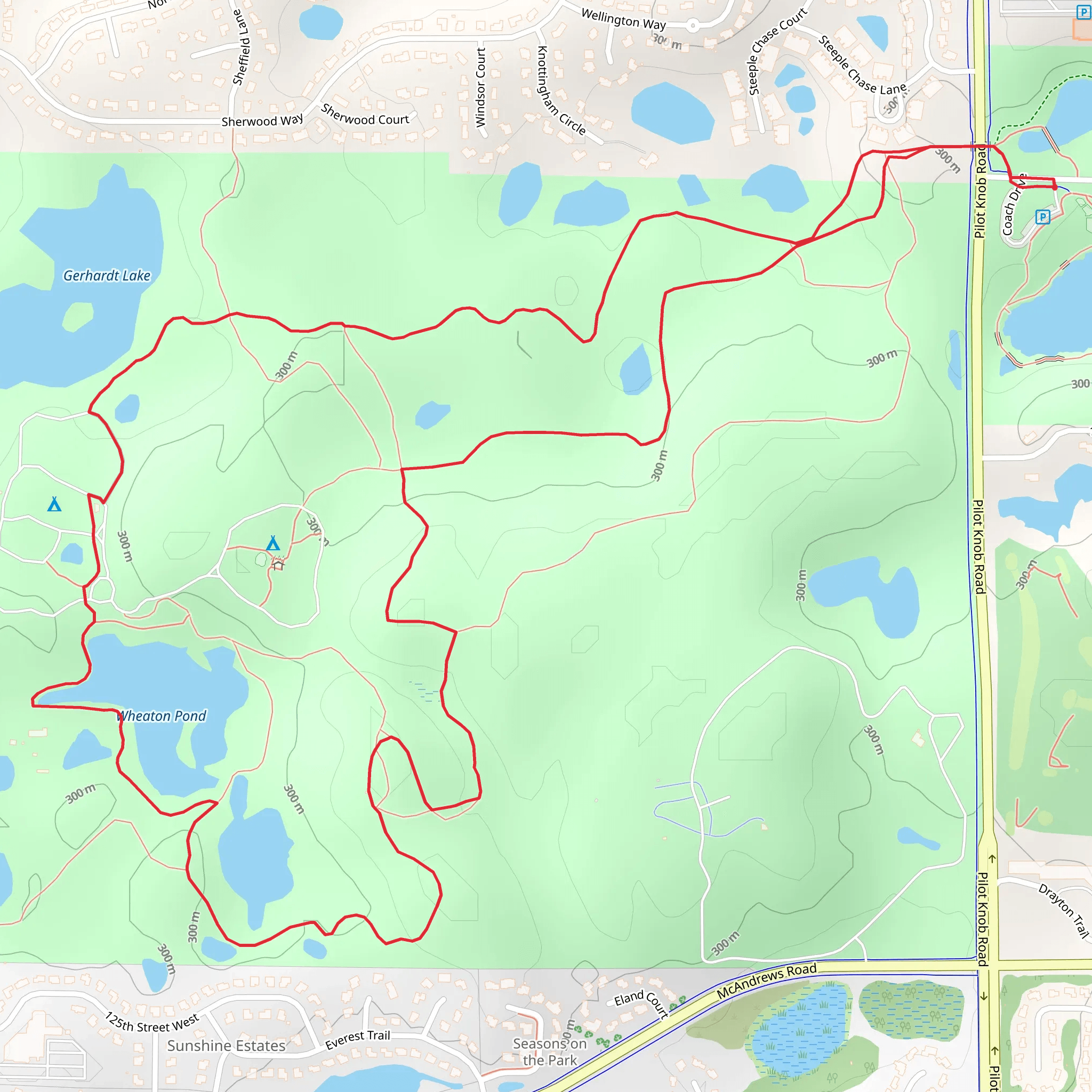 Wheaton Pond and Gerhardt Lake Loop mobile static map